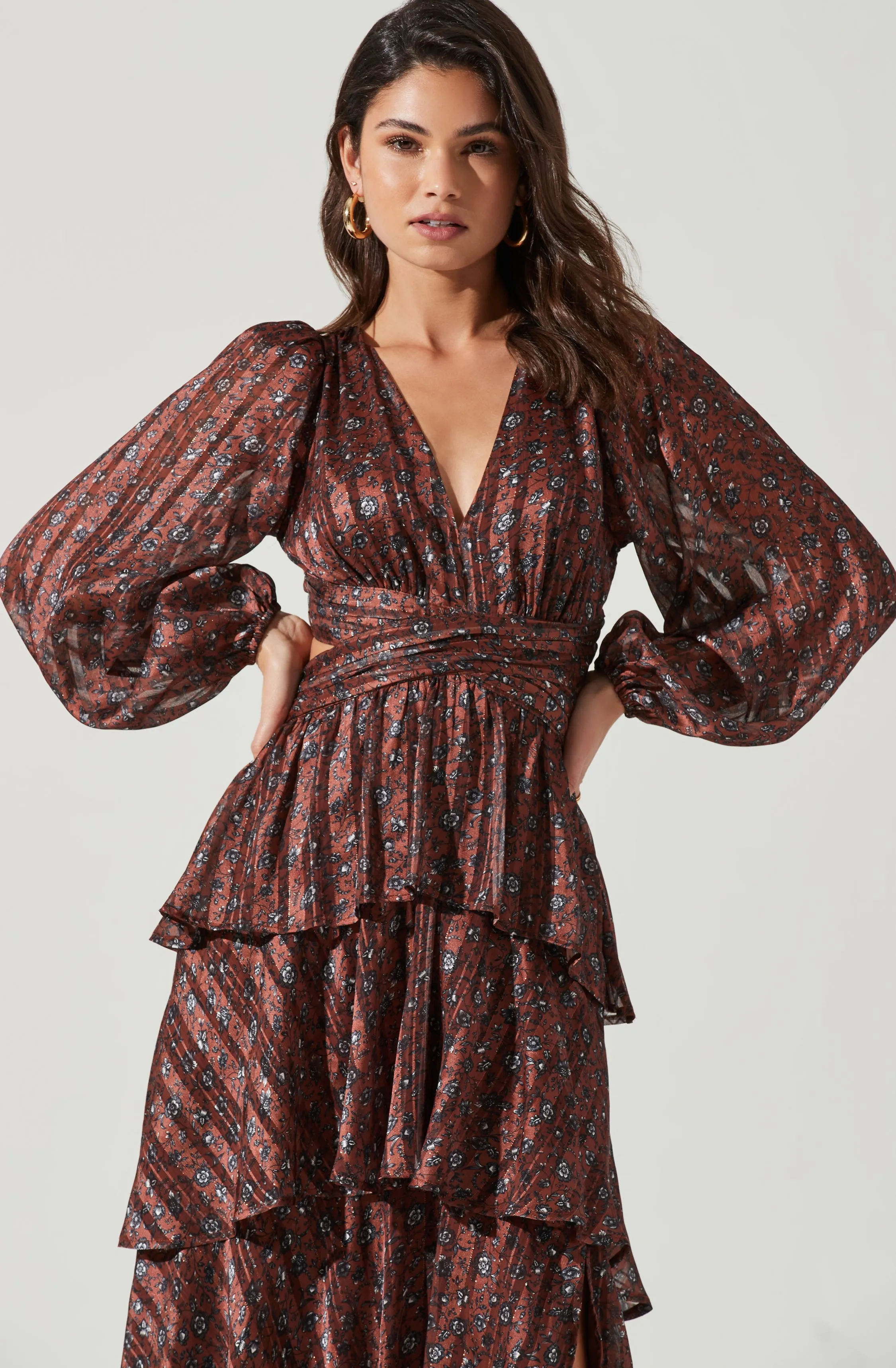 Anora Floral Tiered Maxi Dress sold by Astr product image thumbnail 4