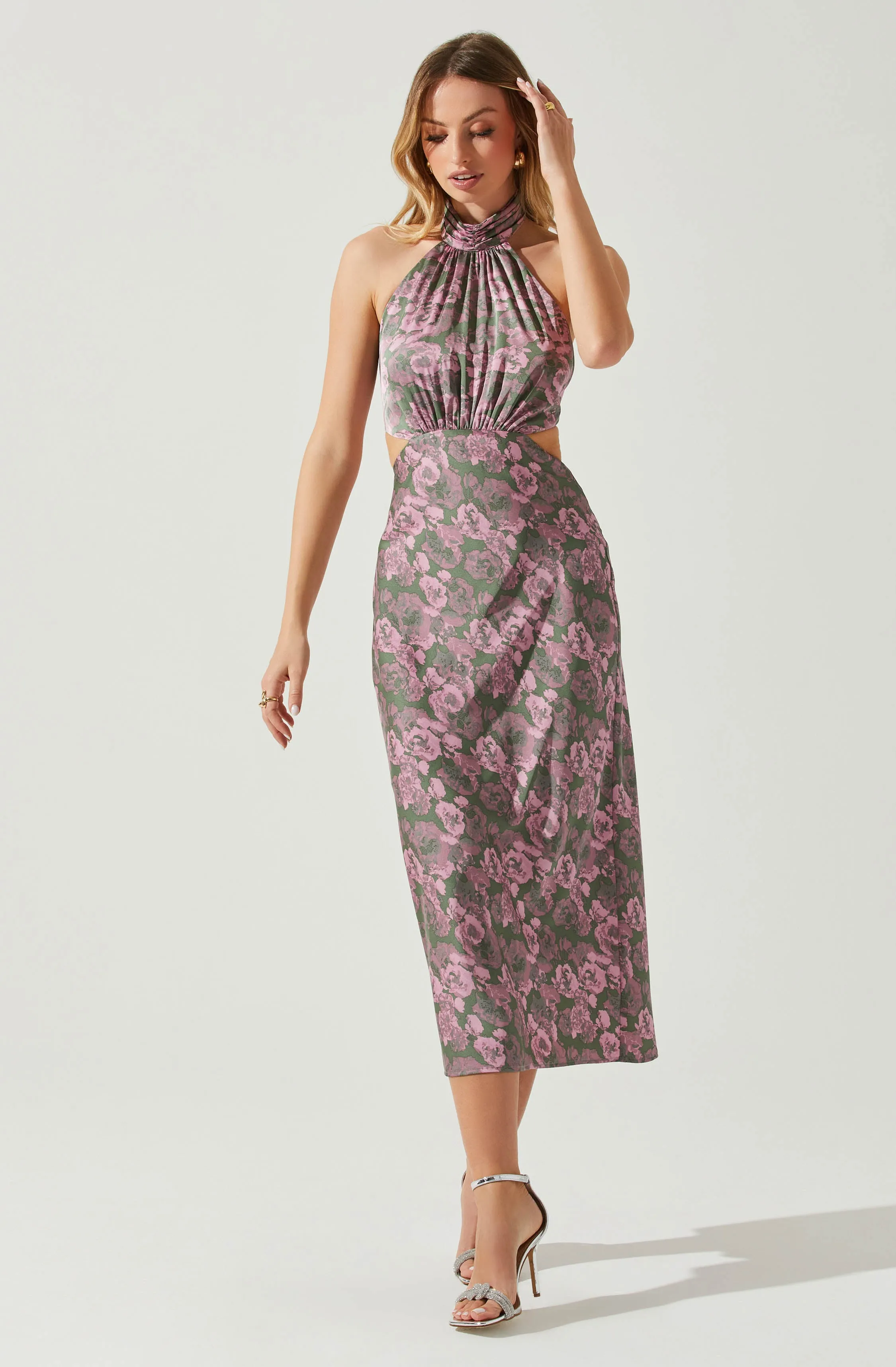 Ambretta Floral Halter Midi Dress sold by Astr product image thumbnail 3