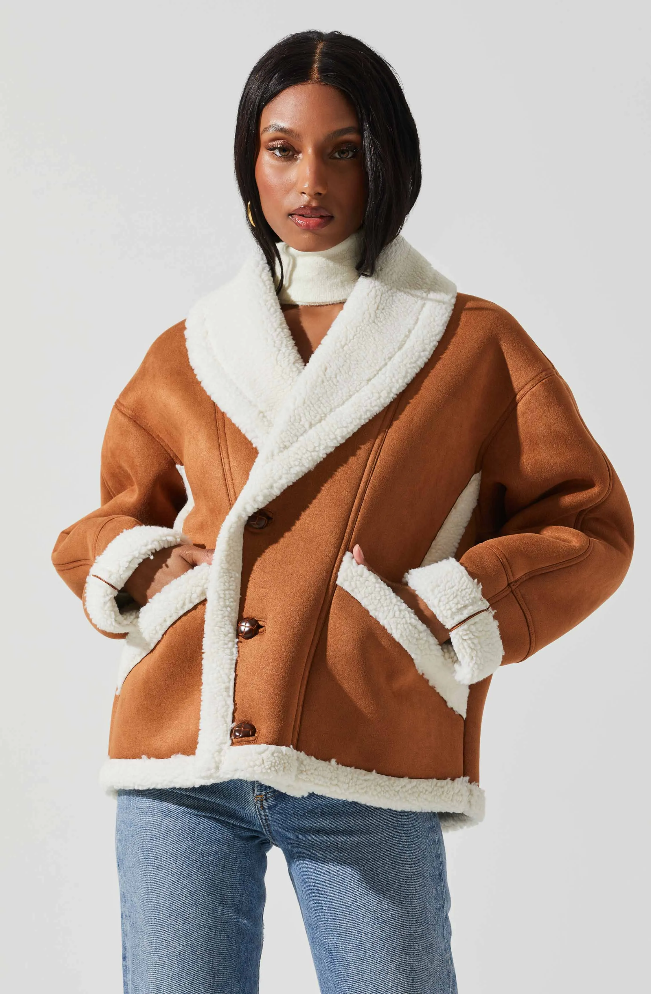 Pippa Faux Shearling Jacket sold by Astr product image thumbnail 3