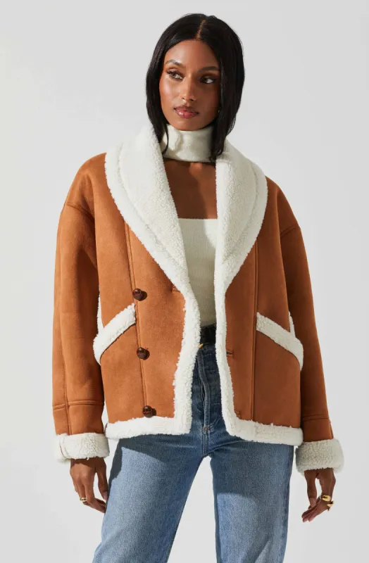 Pippa Faux Shearling Jacket sold by Astr