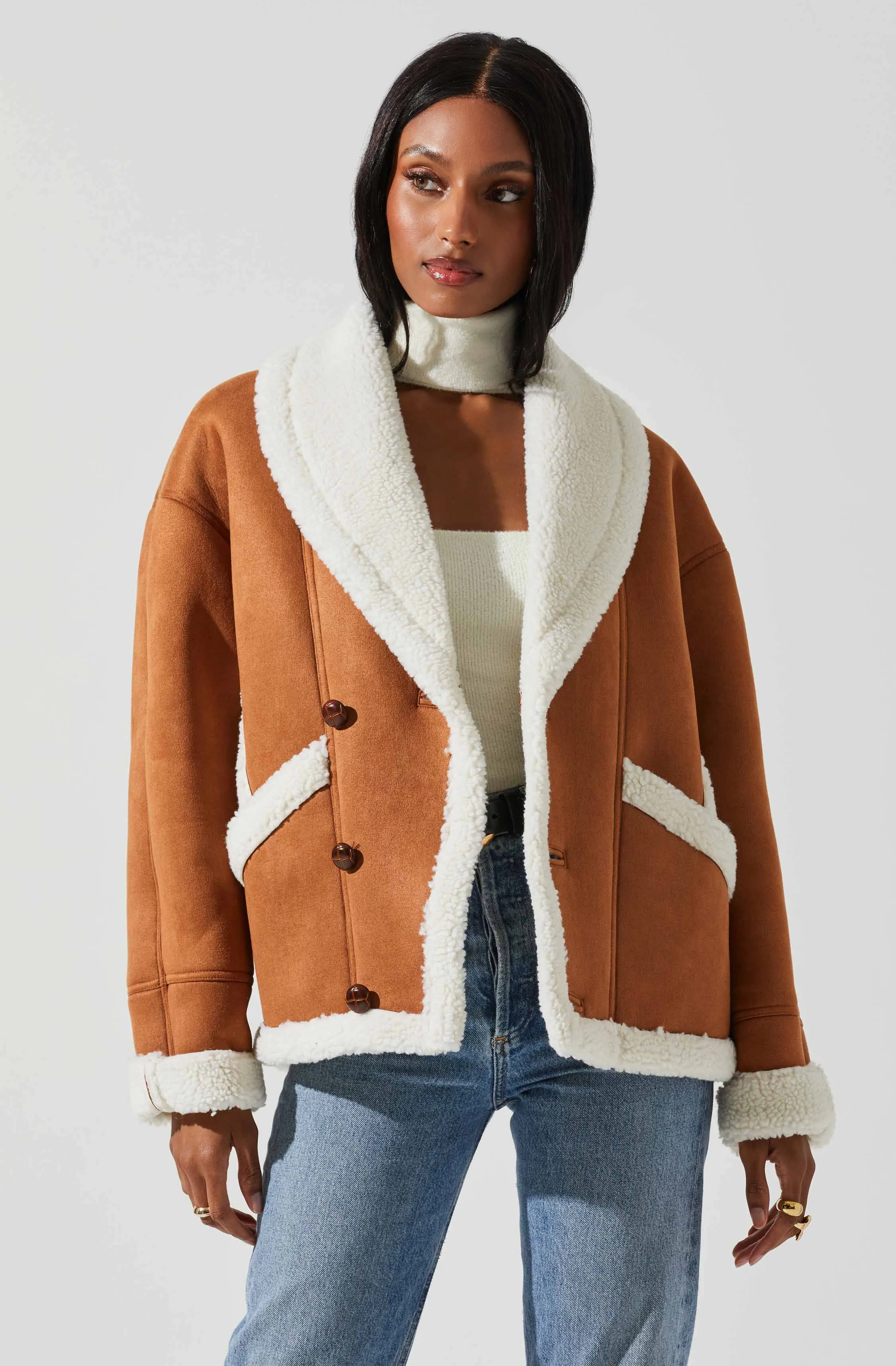 Pippa Faux Shearling Jacket sold by Astr
