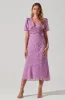 Esperanza Floral Puff Sleeve Midi Dress sold by Astr