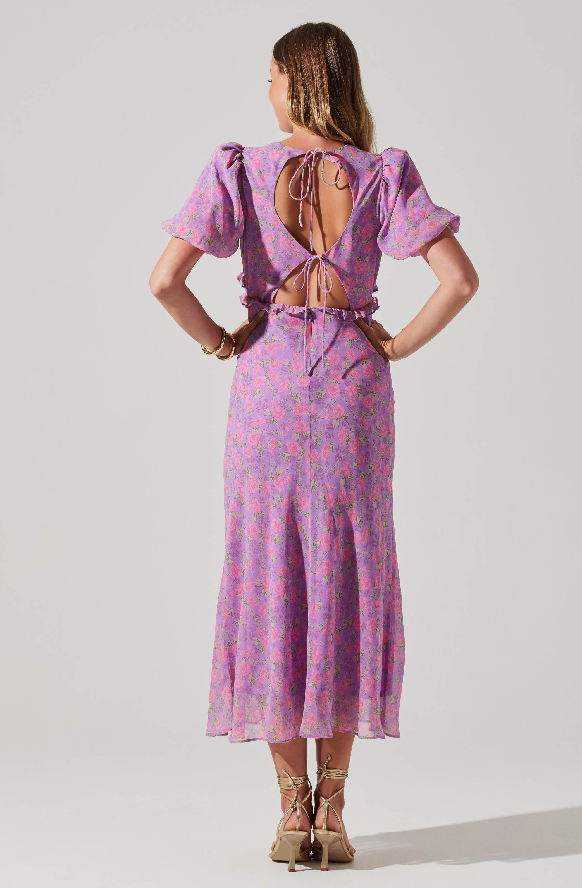 Esperanza Floral Puff Sleeve Midi Dress sold by Astr product image thumbnail 5