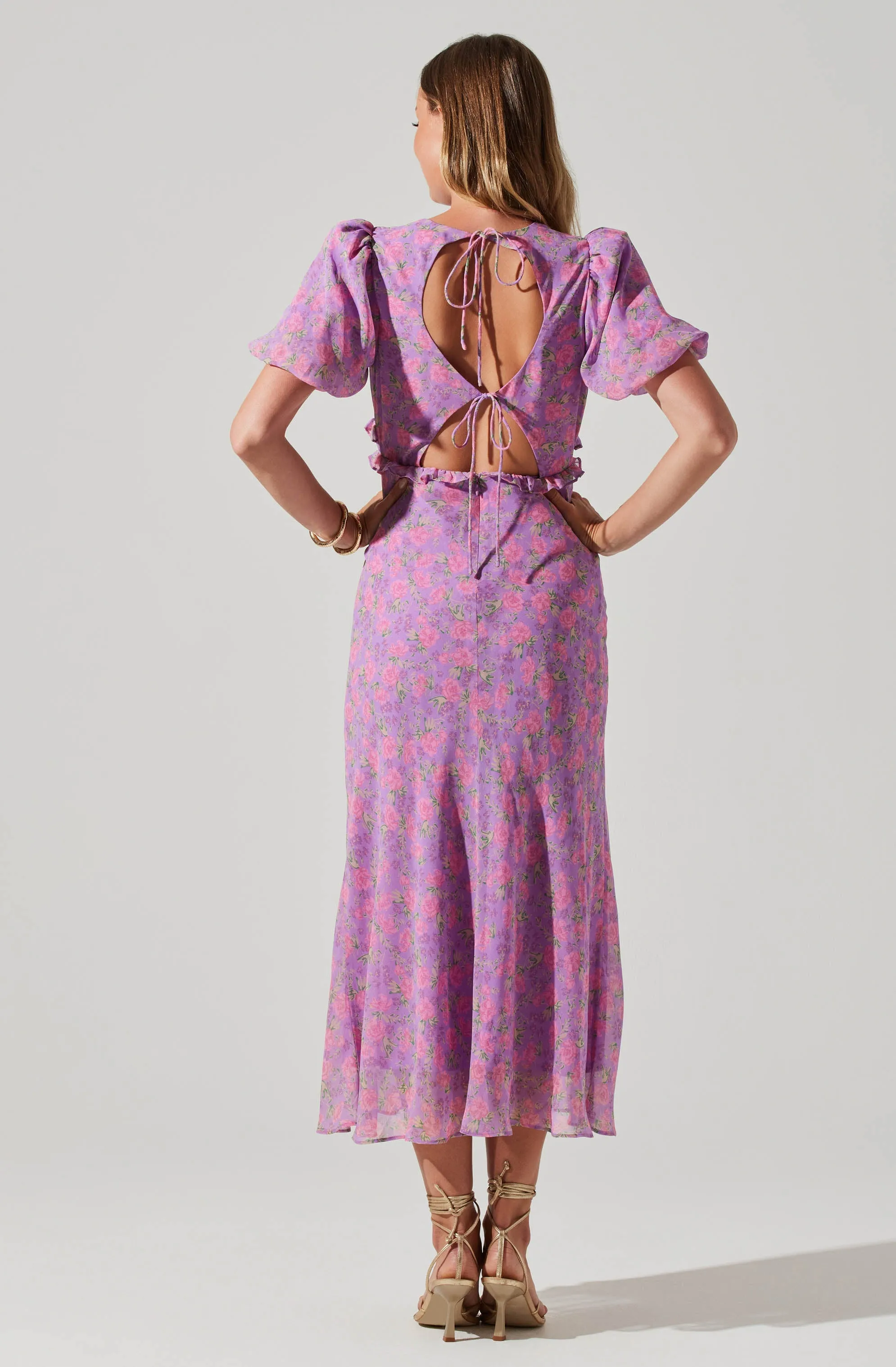 Esperanza Floral Puff Sleeve Midi Dress sold by Astr product image thumbnail 5