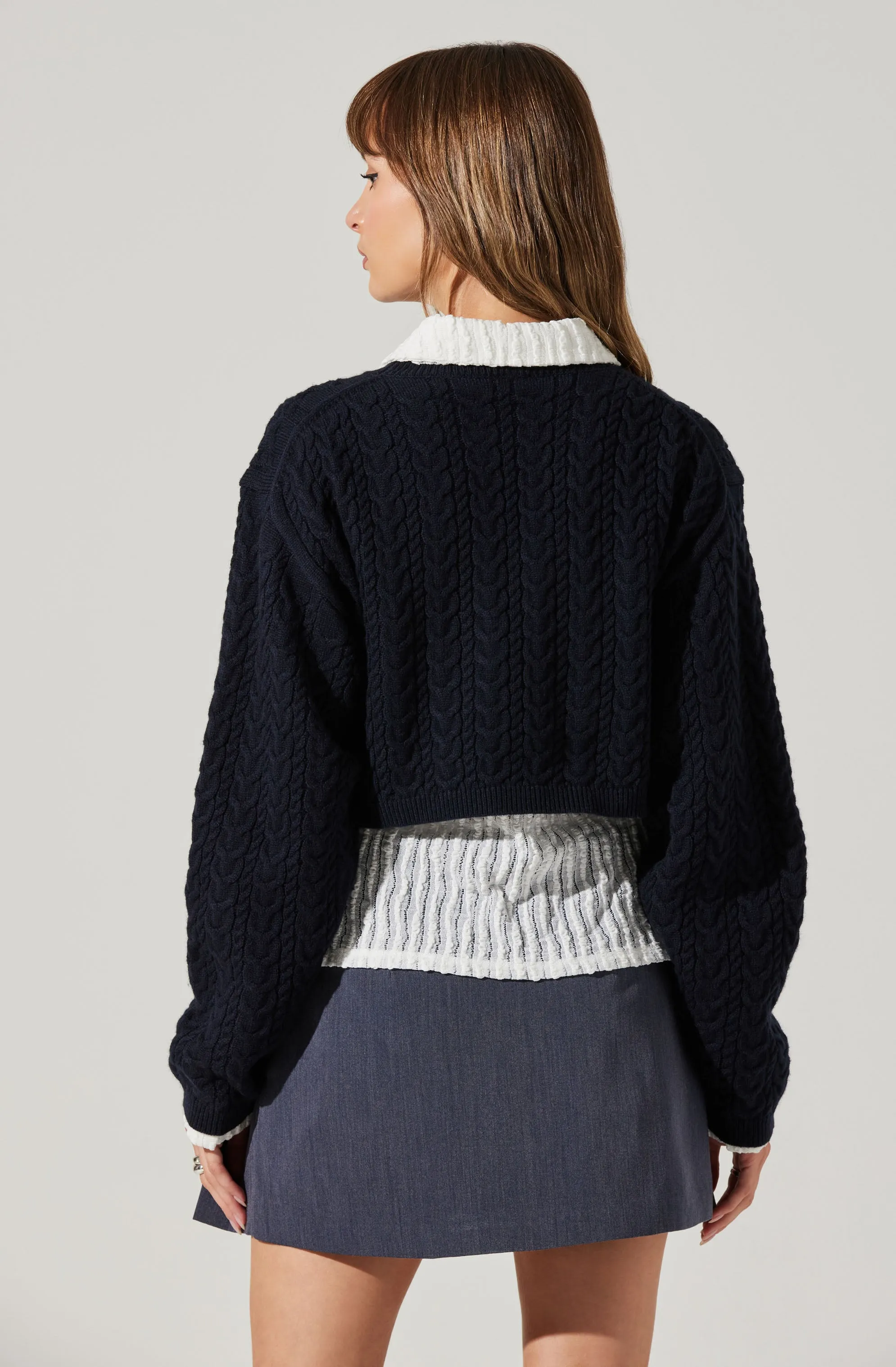 Jorah Cropped Cable Knit Sweater sold by Astr product image thumbnail 5