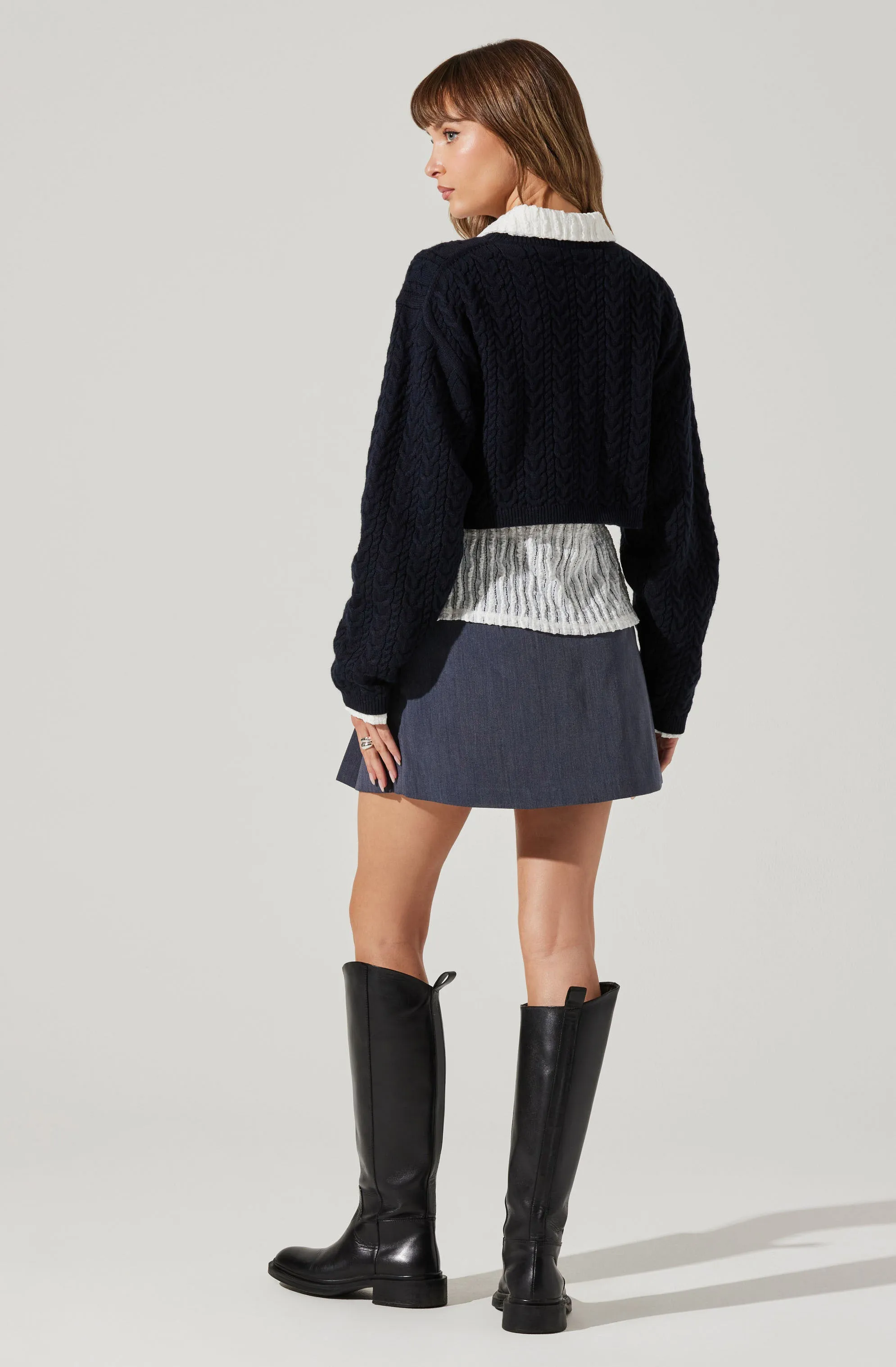 Jorah Cropped Cable Knit Sweater sold by Astr product image thumbnail 4