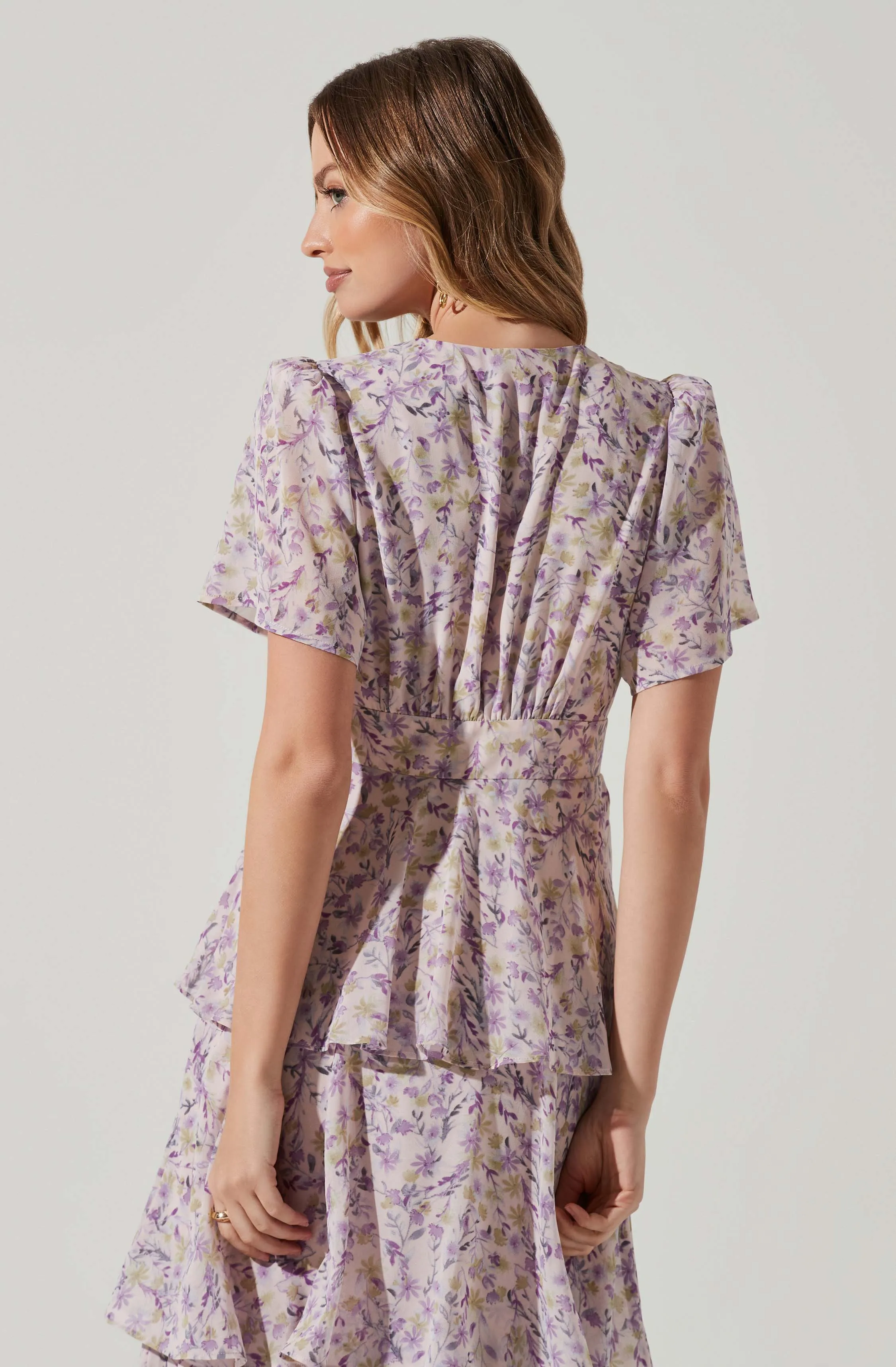 Tayla Floral Tiered Midi Dress sold by Astr product image thumbnail 4