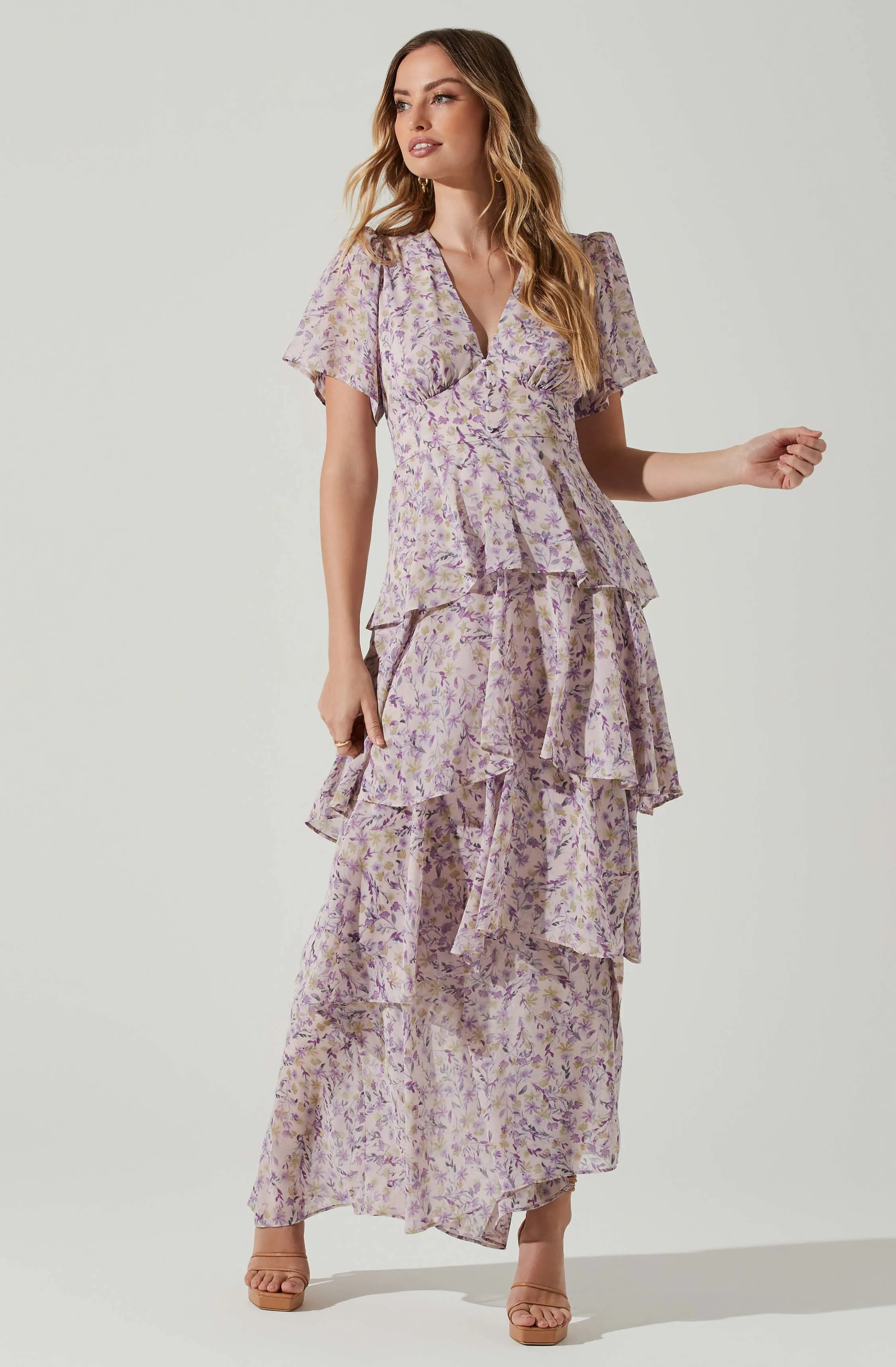 Tayla Floral Tiered Midi Dress sold by Astr product image thumbnail 3