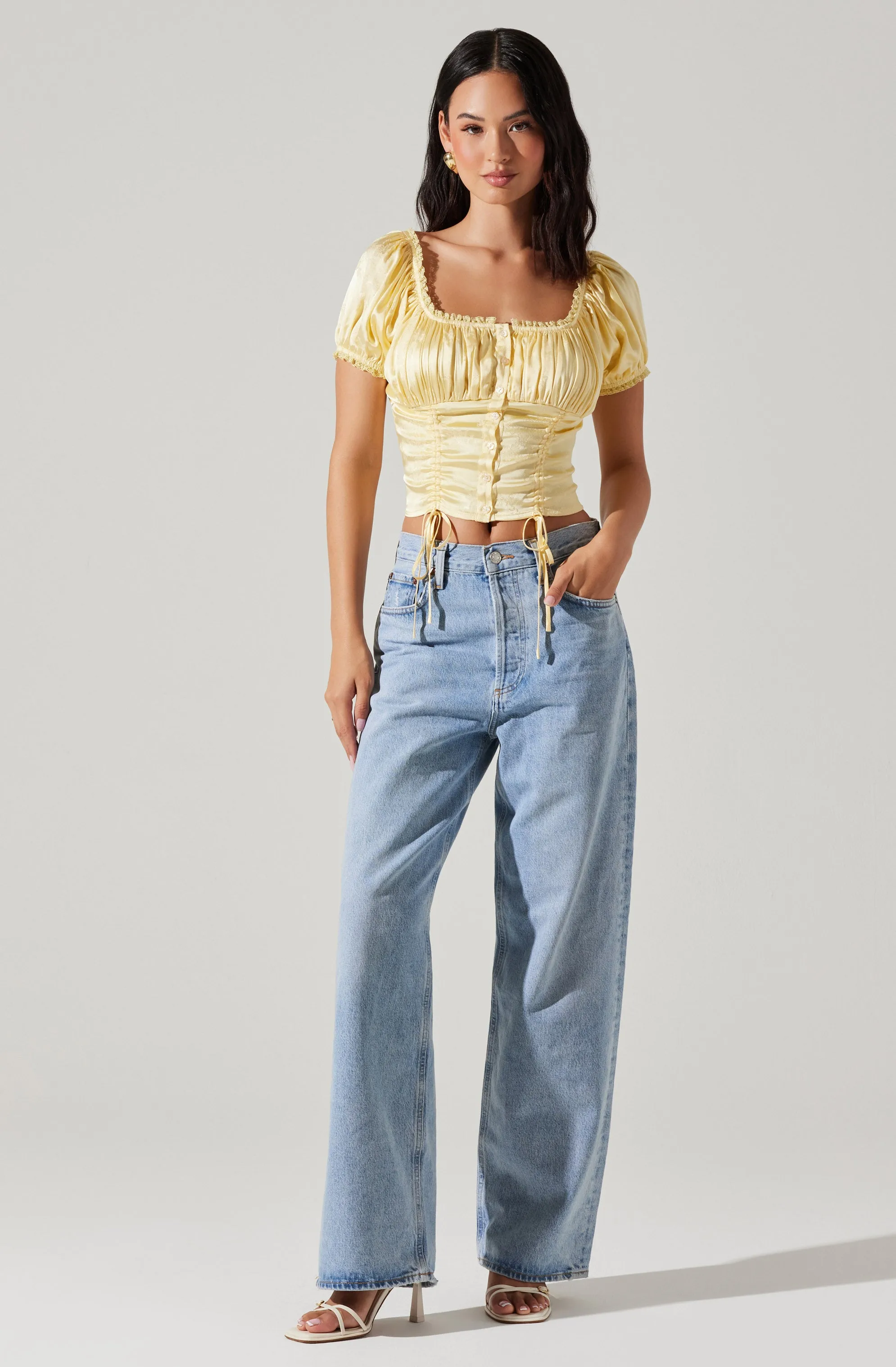 Prisca Pleated Satin Top sold by Astr product image thumbnail 2