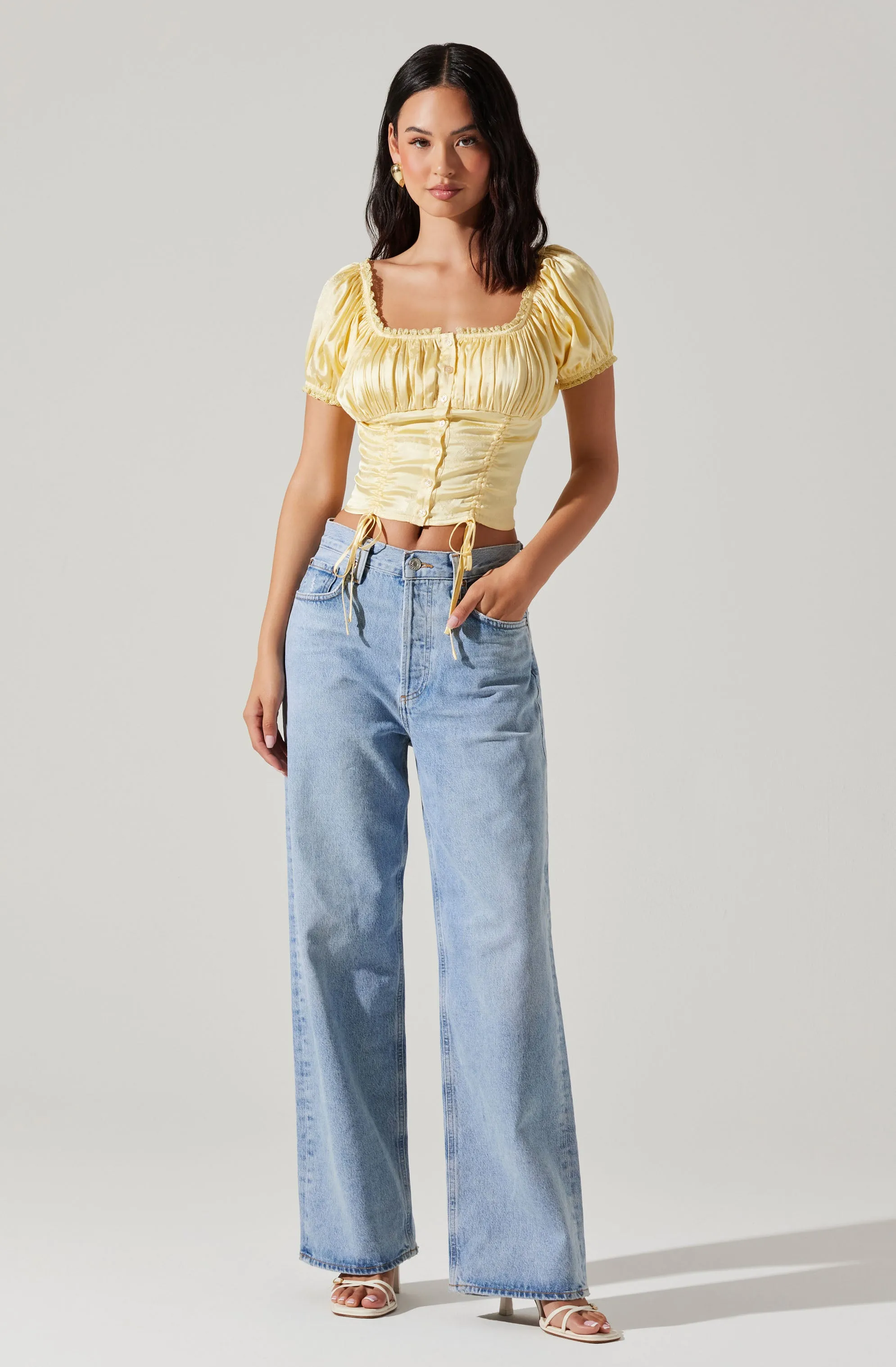 Prisca Pleated Satin Top sold by Astr product image thumbnail 4