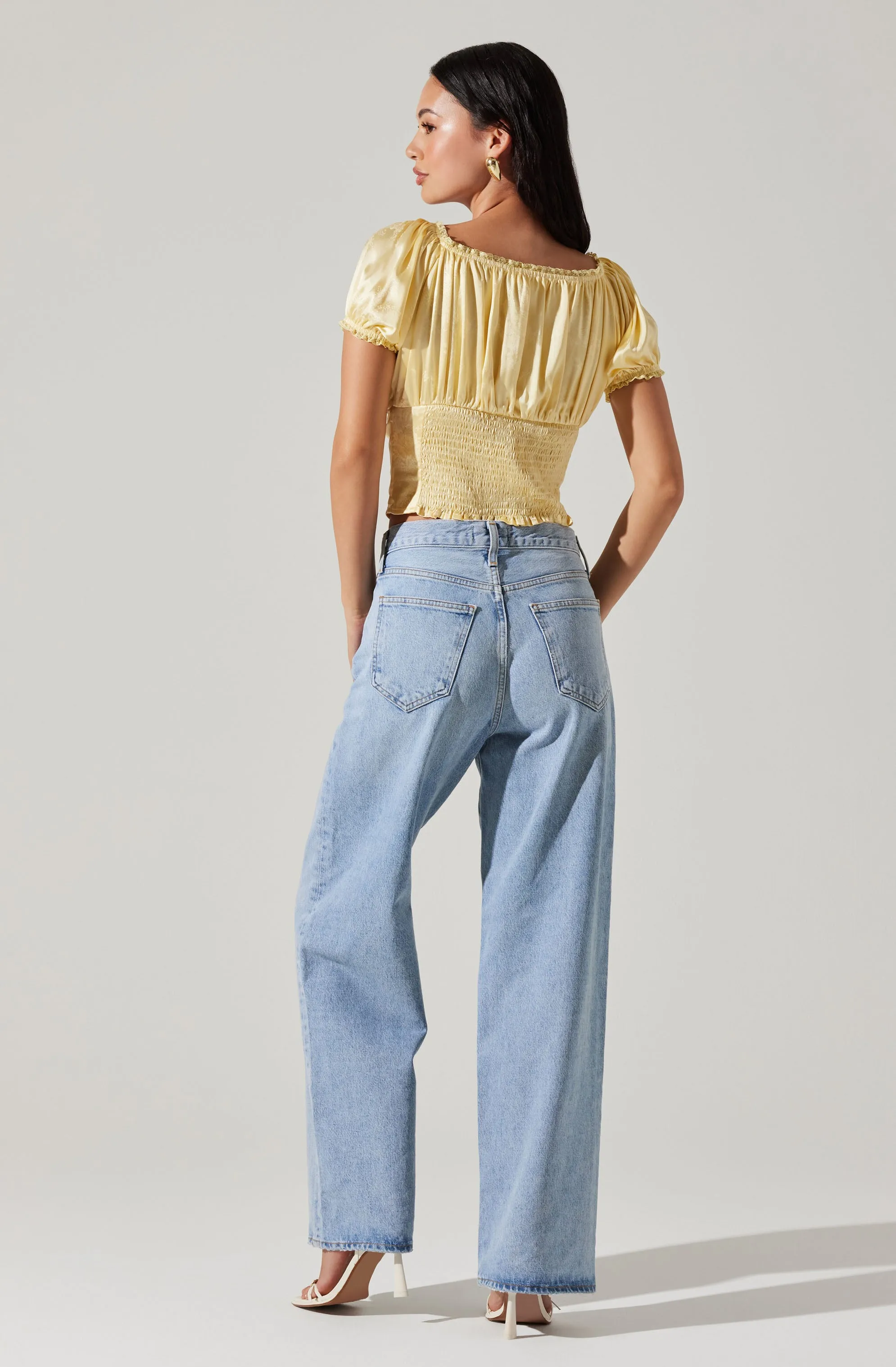 Prisca Pleated Satin Top sold by Astr product image thumbnail 5