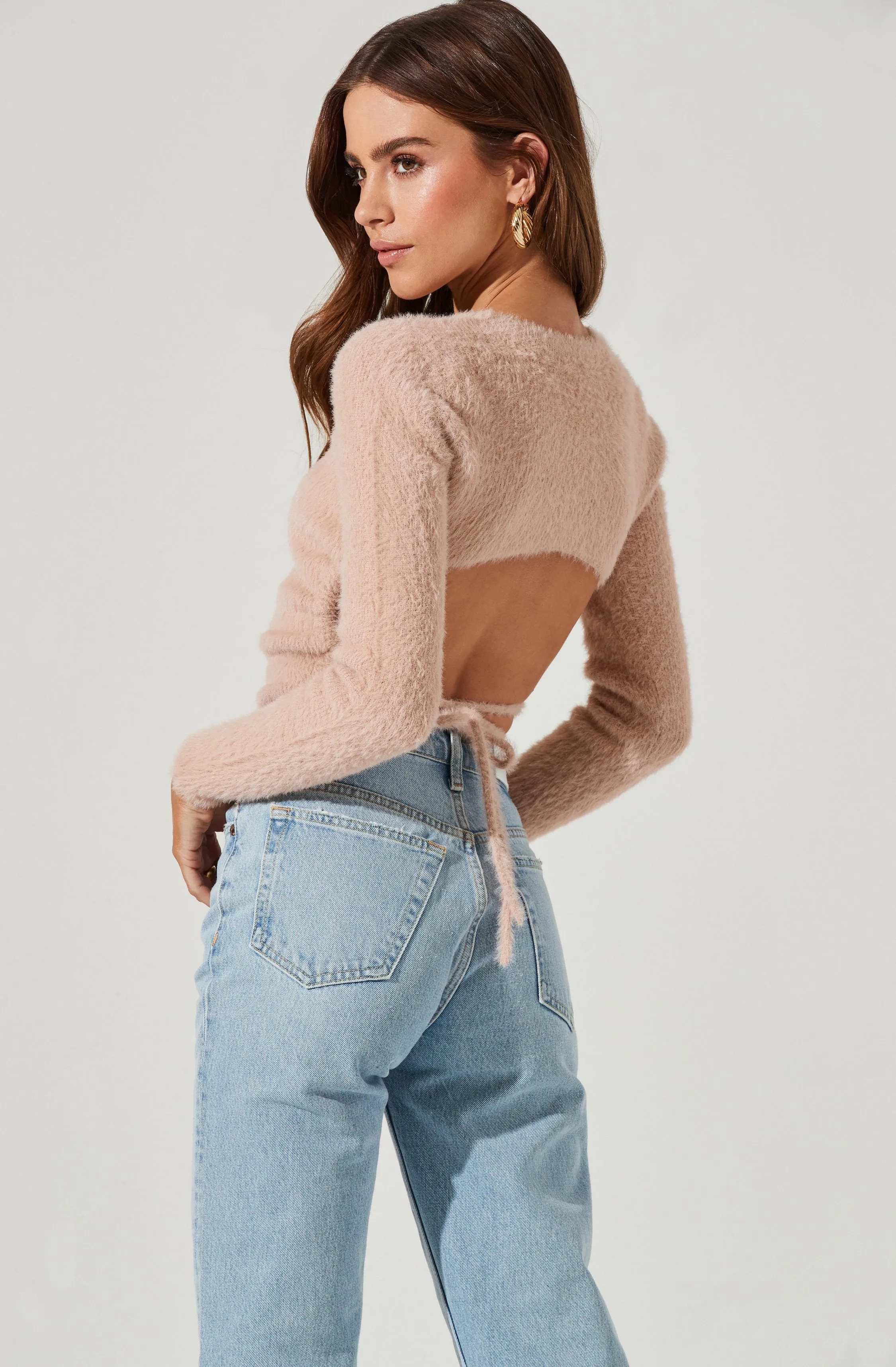 Back Cutout Tie Waist Sweater sold by Astr product image thumbnail 2