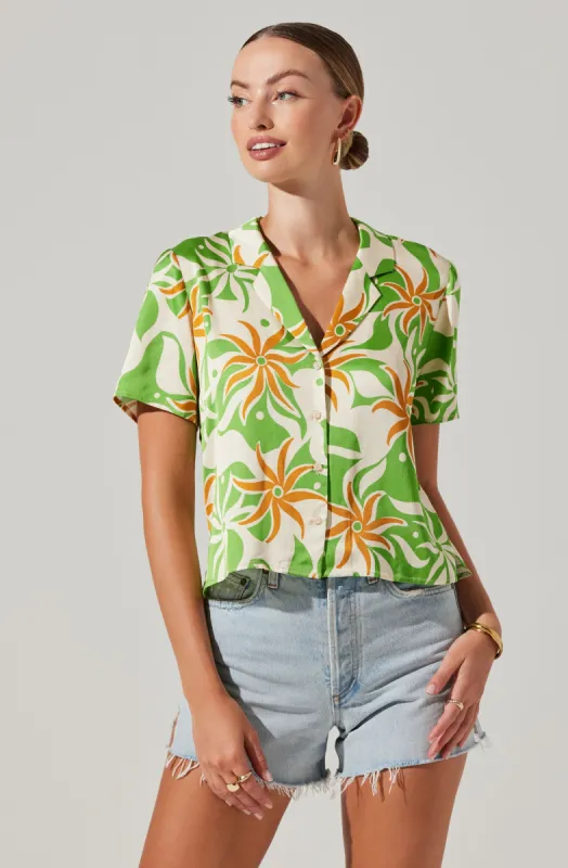 Tourist Tropical Print Top sold by Astr