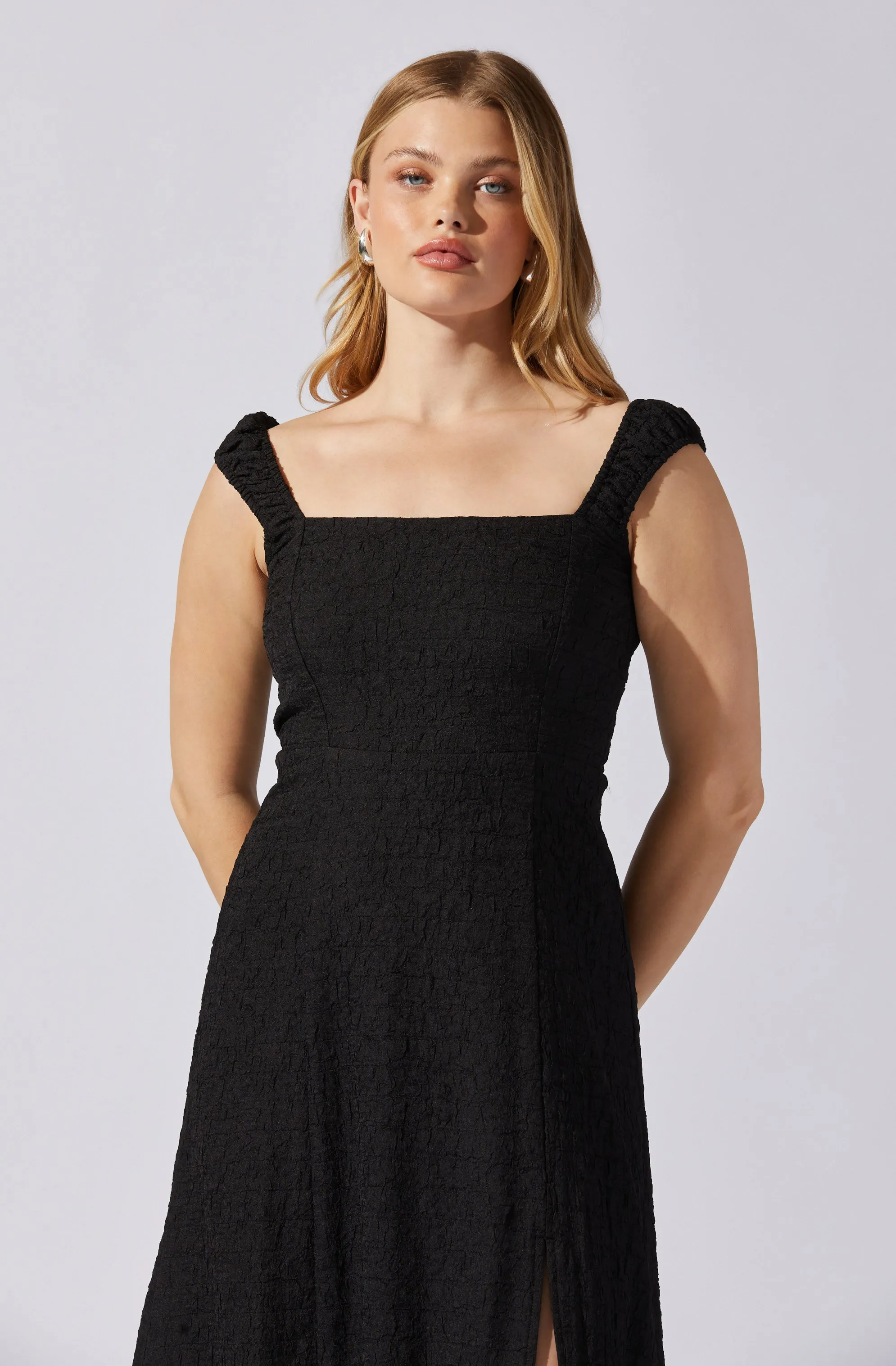 Crinkle Shoulder Midi Dress sold by Astr product image thumbnail 2