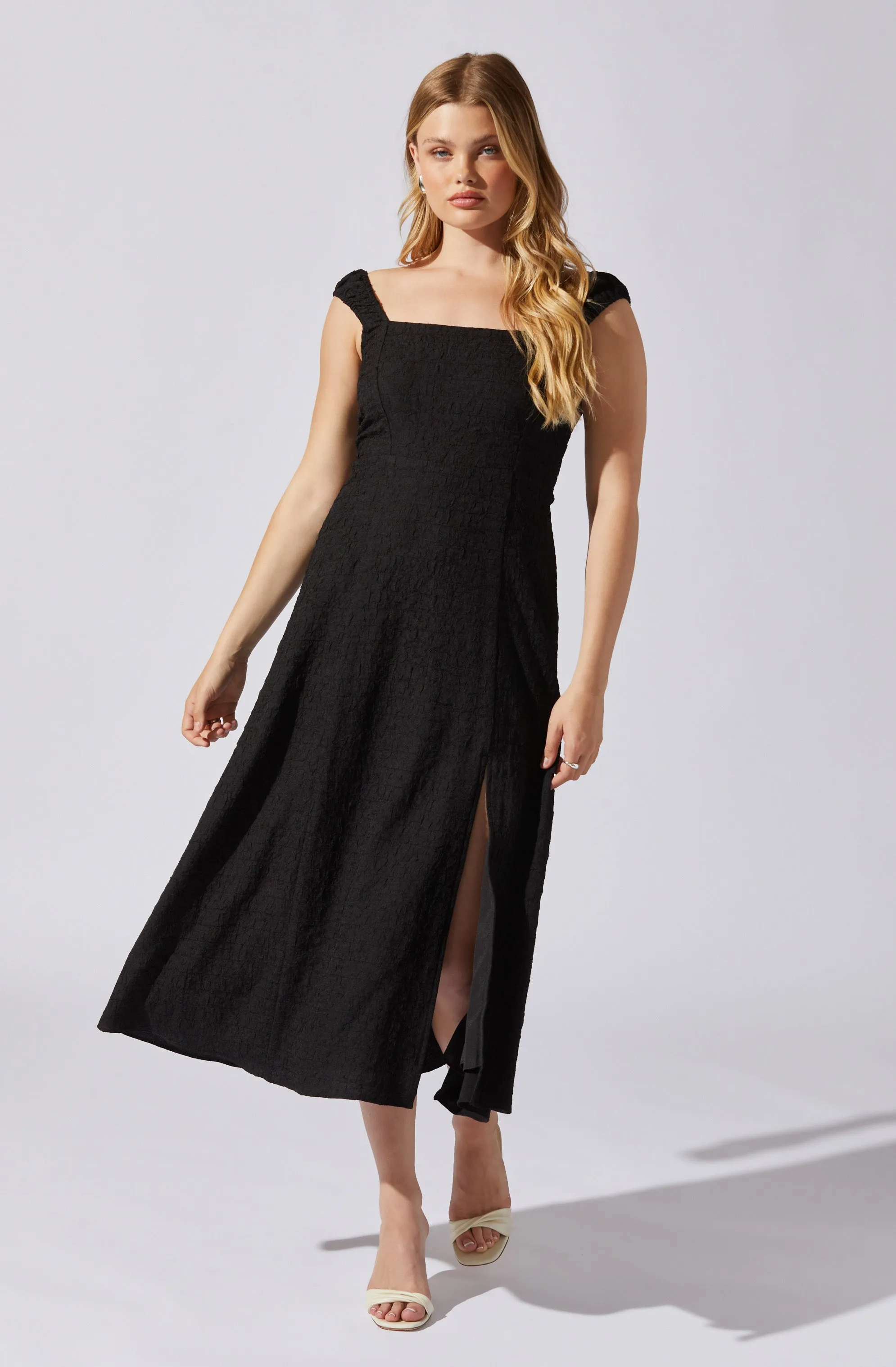 Crinkle Shoulder Midi Dress sold by Astr product image thumbnail 3
