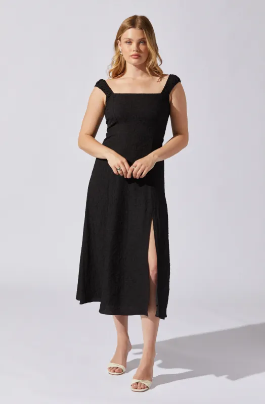 Crinkle Shoulder Midi Dress sold by Astr