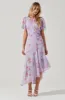 Flutter Sleeve Asymmetrical Floral Maxi Dress sold by Astr