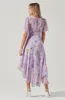 Flutter Sleeve Asymmetrical Floral Maxi Dress sold by Astr