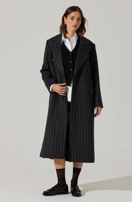 Morana Pinstripe Tailored Coat sold by Astr