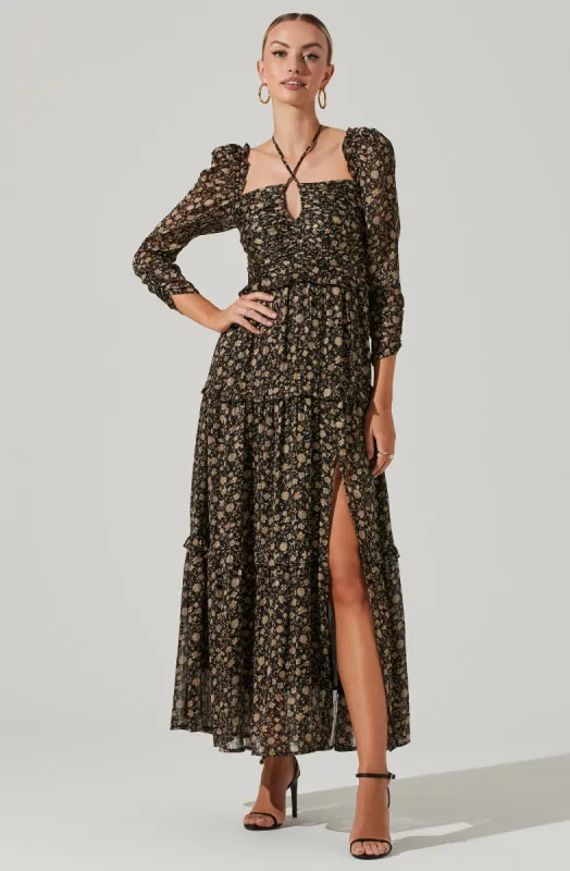 Lovestruck Floral Halter Maxi Dress sold by Astr