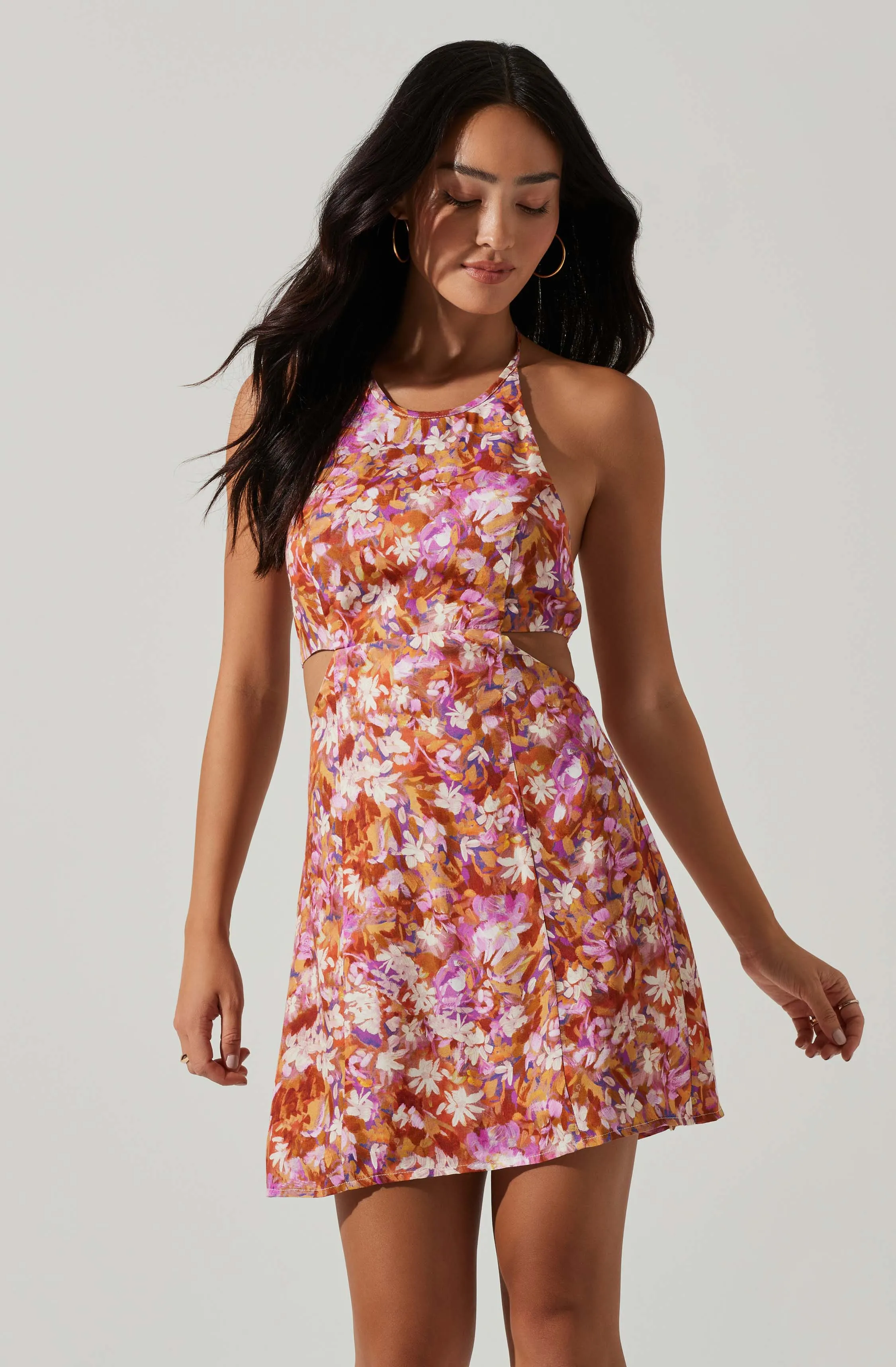 Laylin Floral Halter Cutout Mini Dress sold by Astr product image thumbnail 2