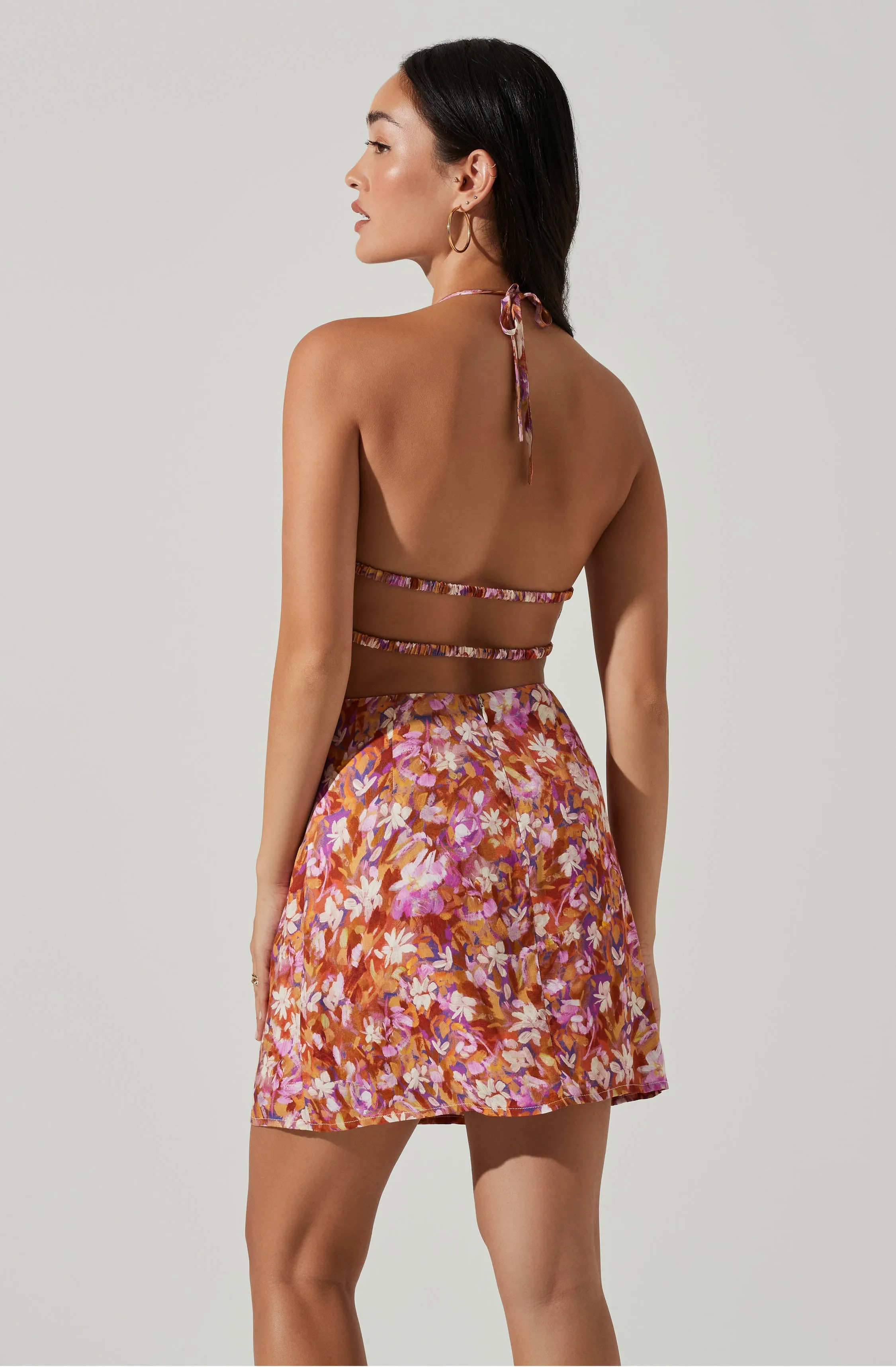Laylin Floral Halter Cutout Mini Dress sold by Astr product image thumbnail 4