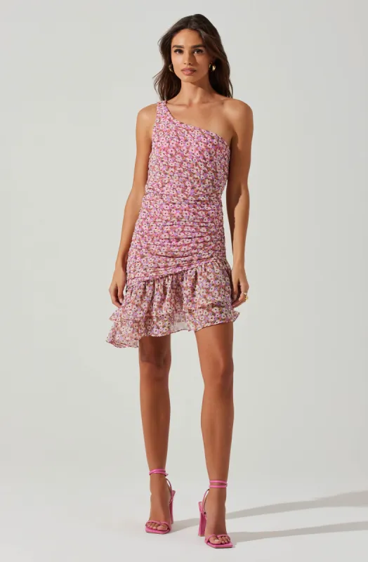 Darline One Shoulder Mini Dress made by Astr