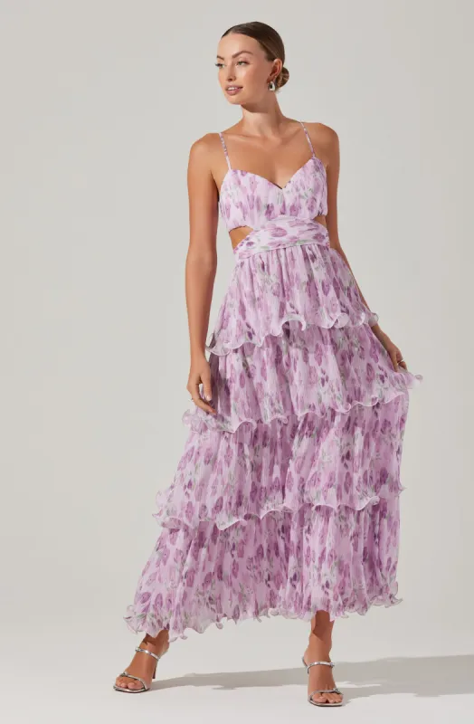 Jaiden Floral Tiered Maxi Dress sold by Astr