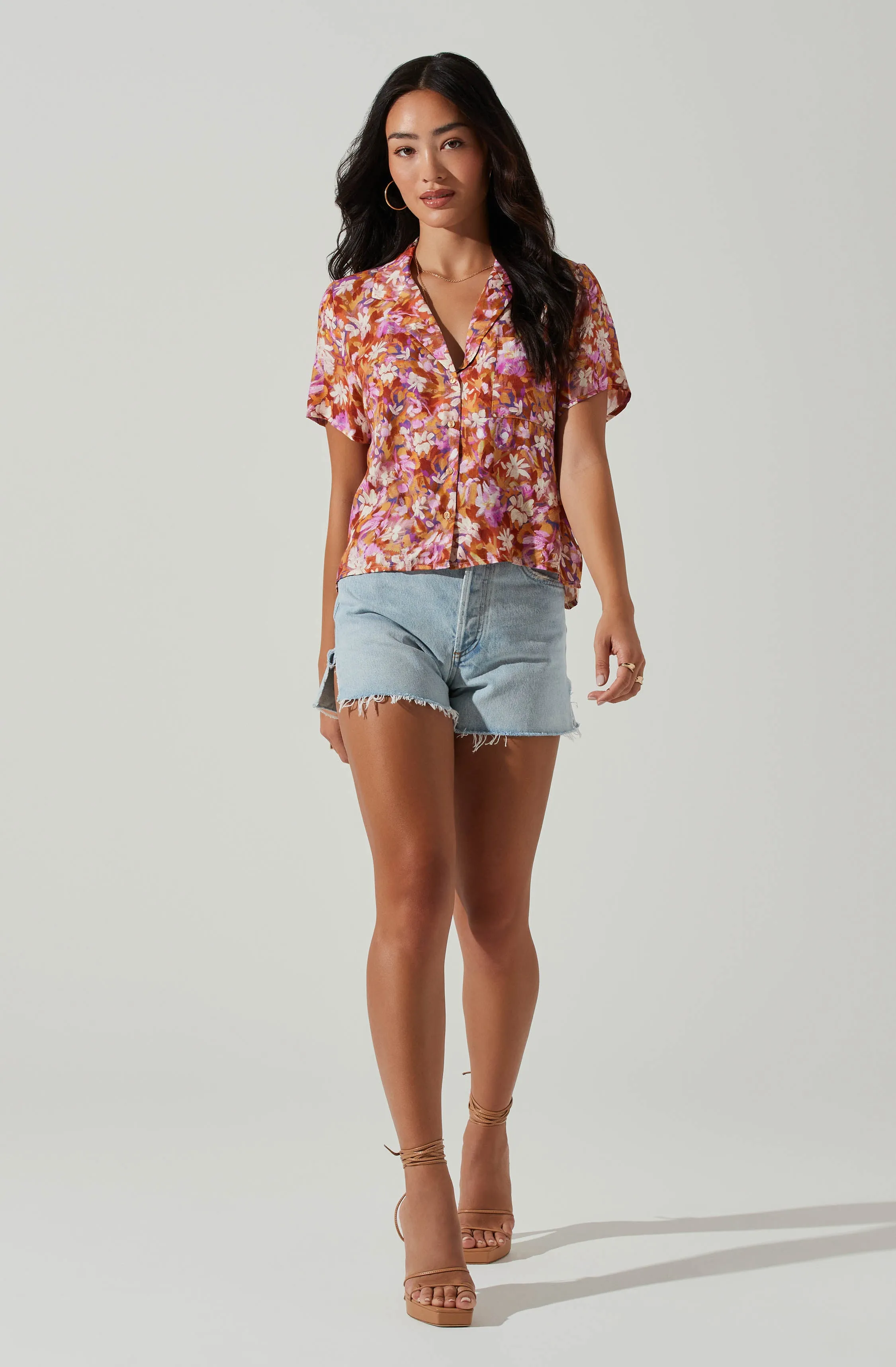 Tourist Floral Print Button Down Top sold by Astr product image thumbnail 2