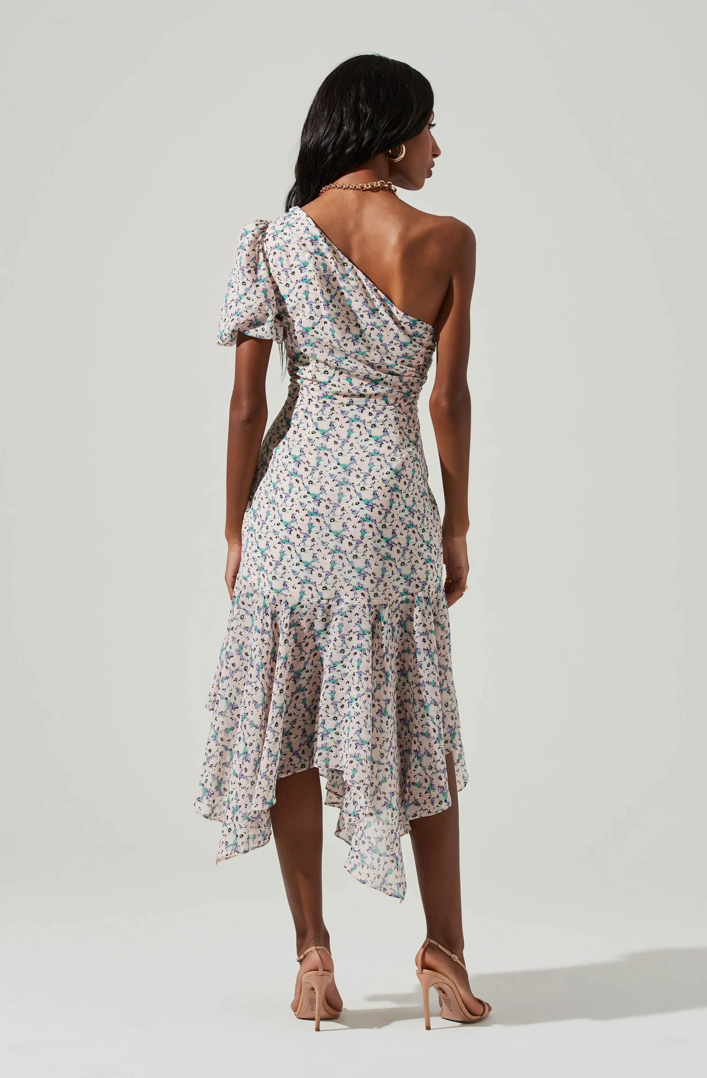 Santorini Floral One Shoulder Midi Dress sold by Astr product image thumbnail 5