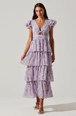 Emporia Floral Tiered Midi Dress sold by Astr