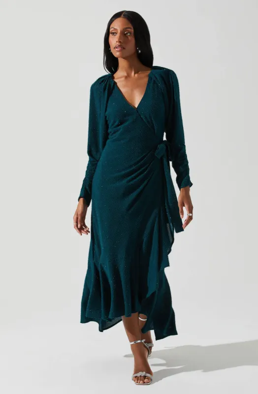 Zenaida Wrap Midi Dress sold by Astr