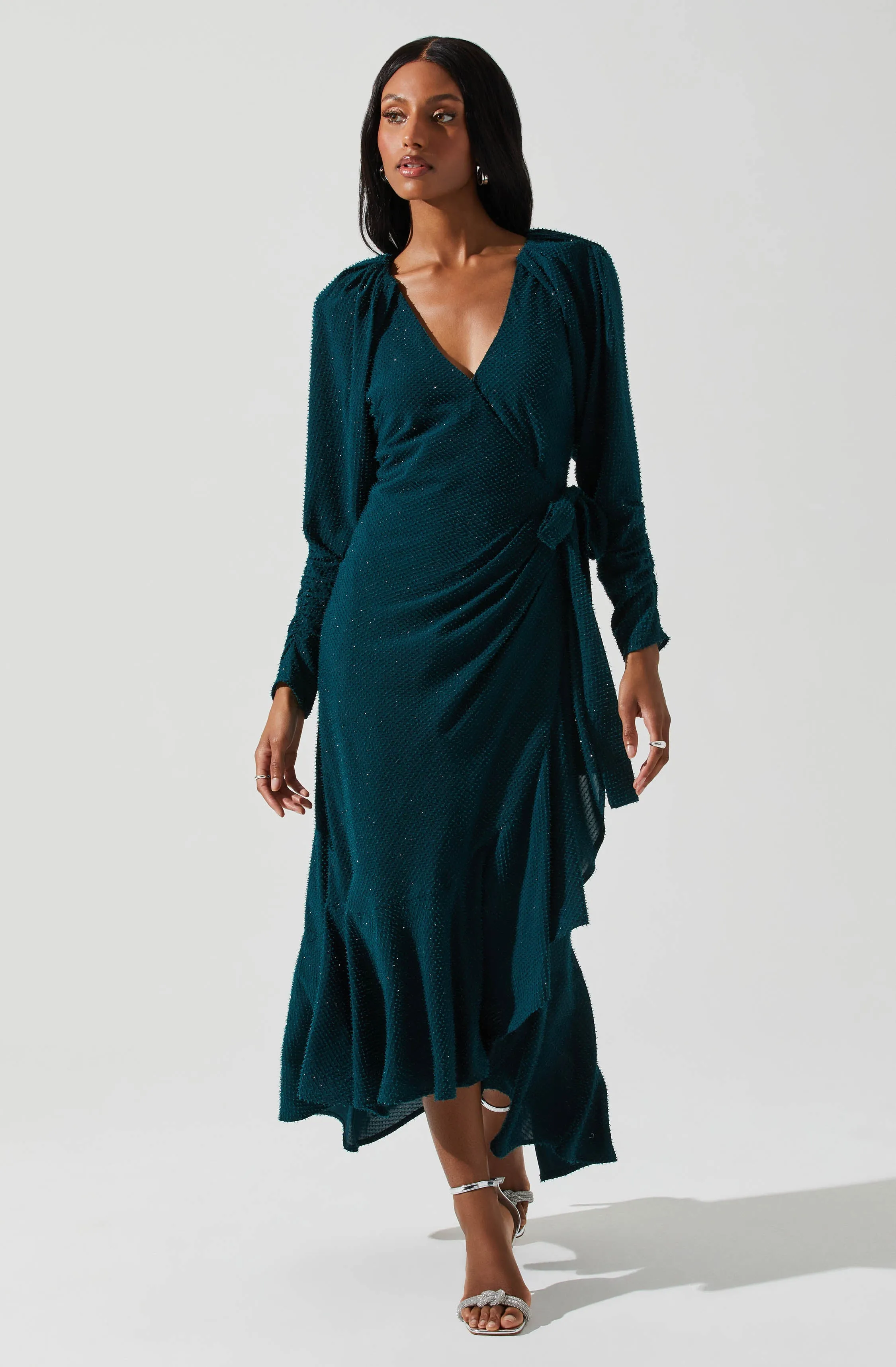 Zenaida Wrap Midi Dress sold by Astr