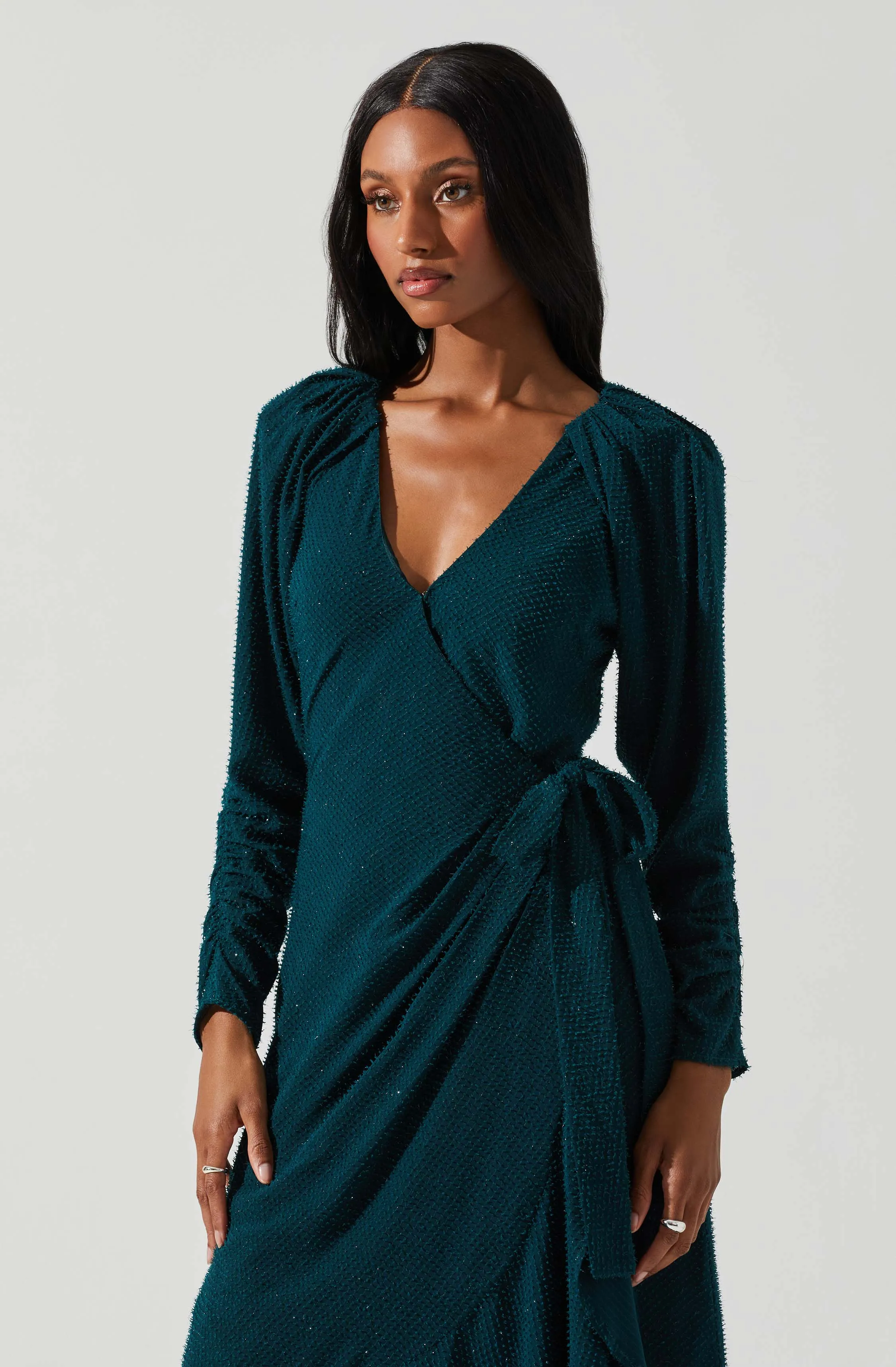 Zenaida Wrap Midi Dress sold by Astr product image thumbnail 4
