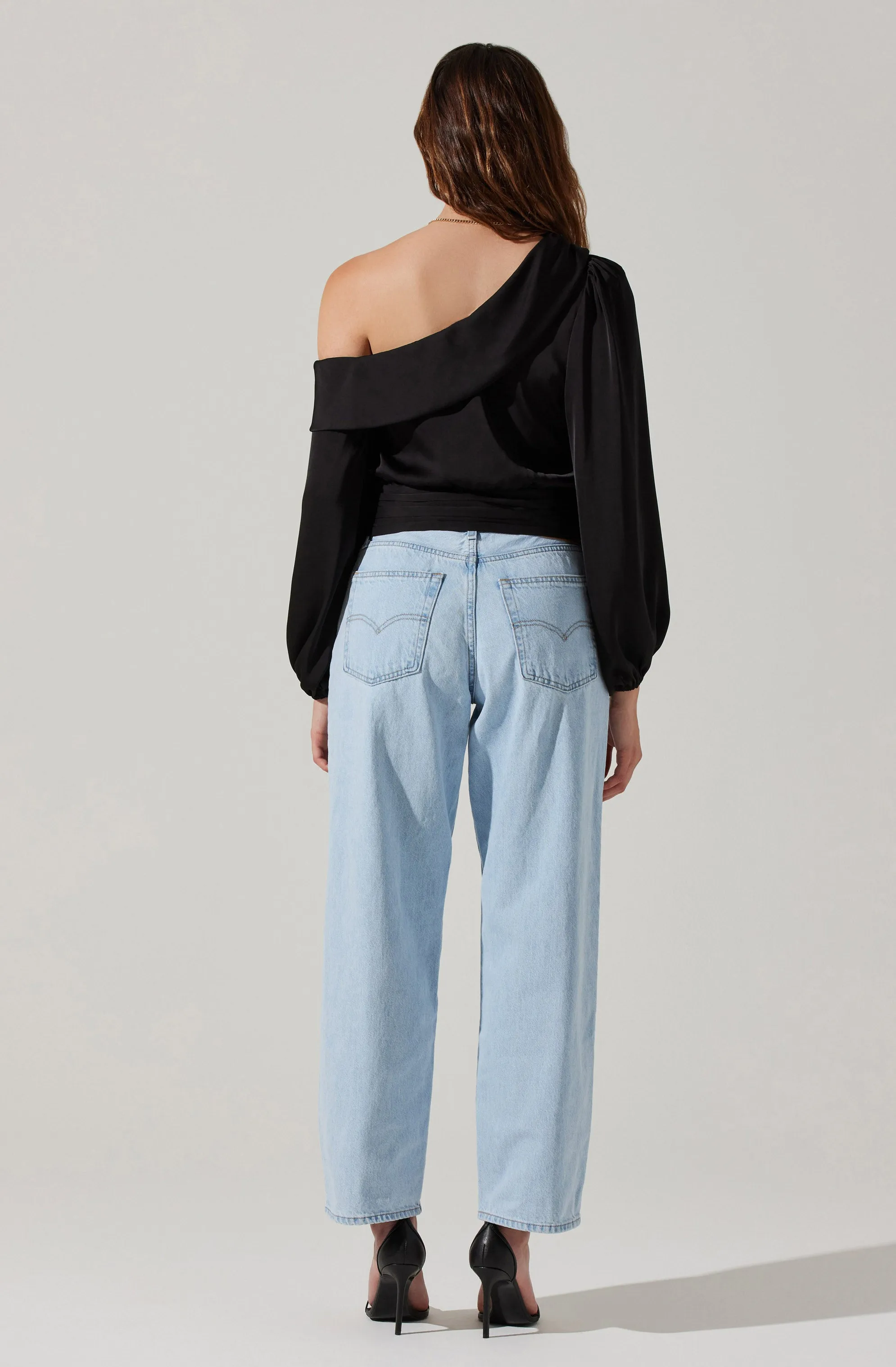 Asymmetrical Cinched Waist Long Sleeve Top sold by Astr product image thumbnail 5
