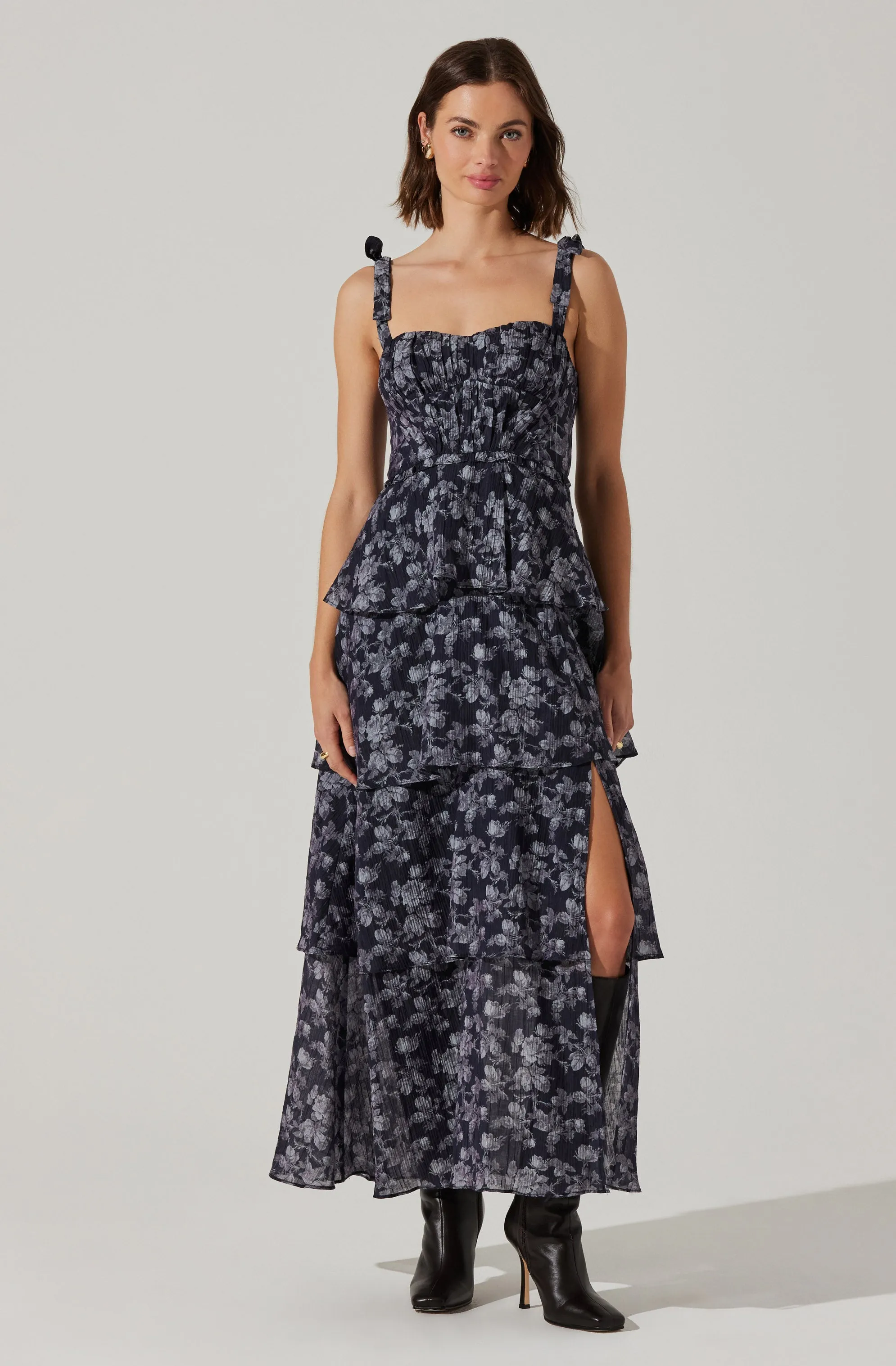 Mellorie Floral Tiered Maxi Dress sold by Astr