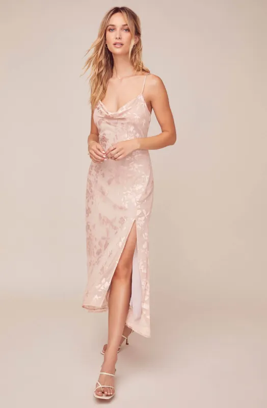 Gaia Floral Jacquard Midi Dress sold by Astr