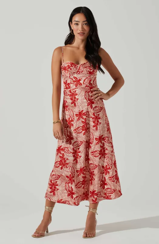 Josiane Floral Sweetheart Midi Dress sold by Astr