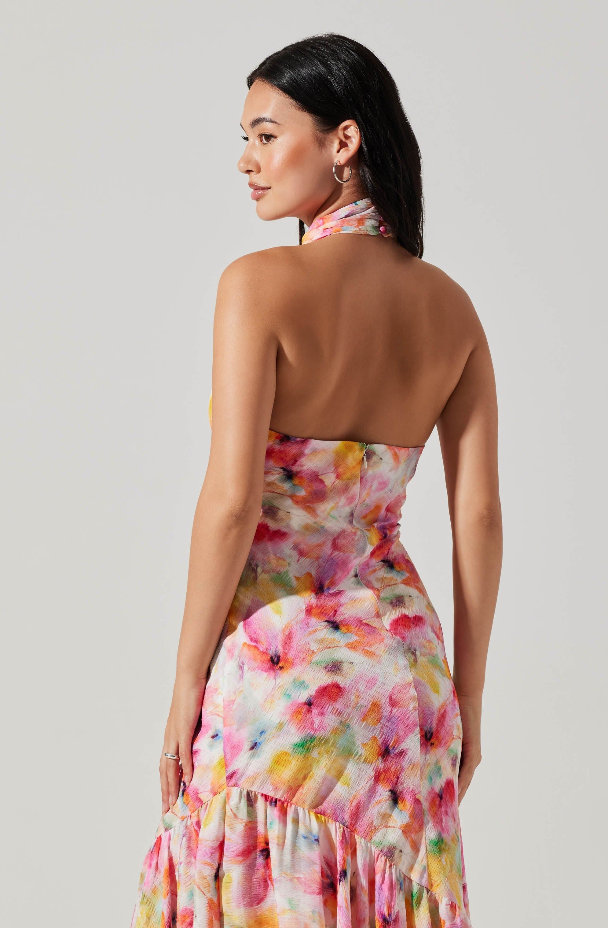 Caspia Floral Print Halter Neck Dress sold by Astr product image thumbnail 5