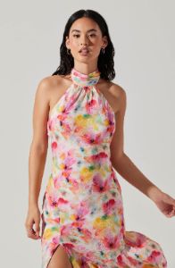 Caspia Floral Print Halter Neck Dress sold by Astr
