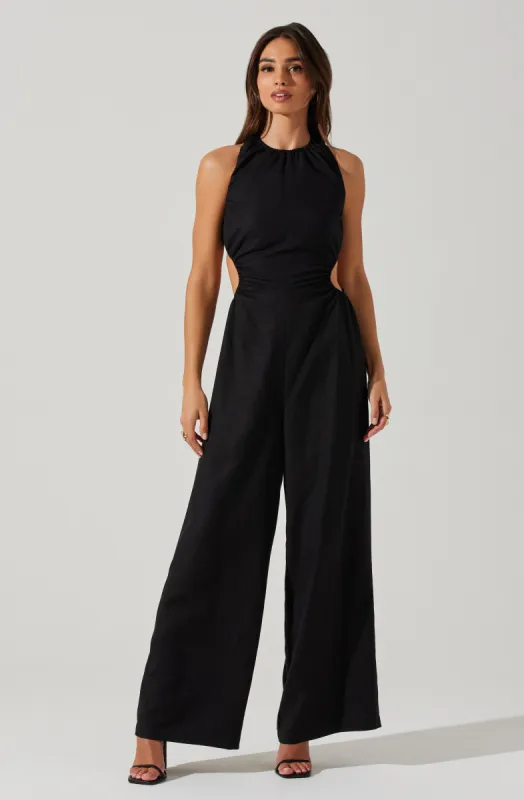 Donella Wide Leg Cutout Jumpsuit made by Astr