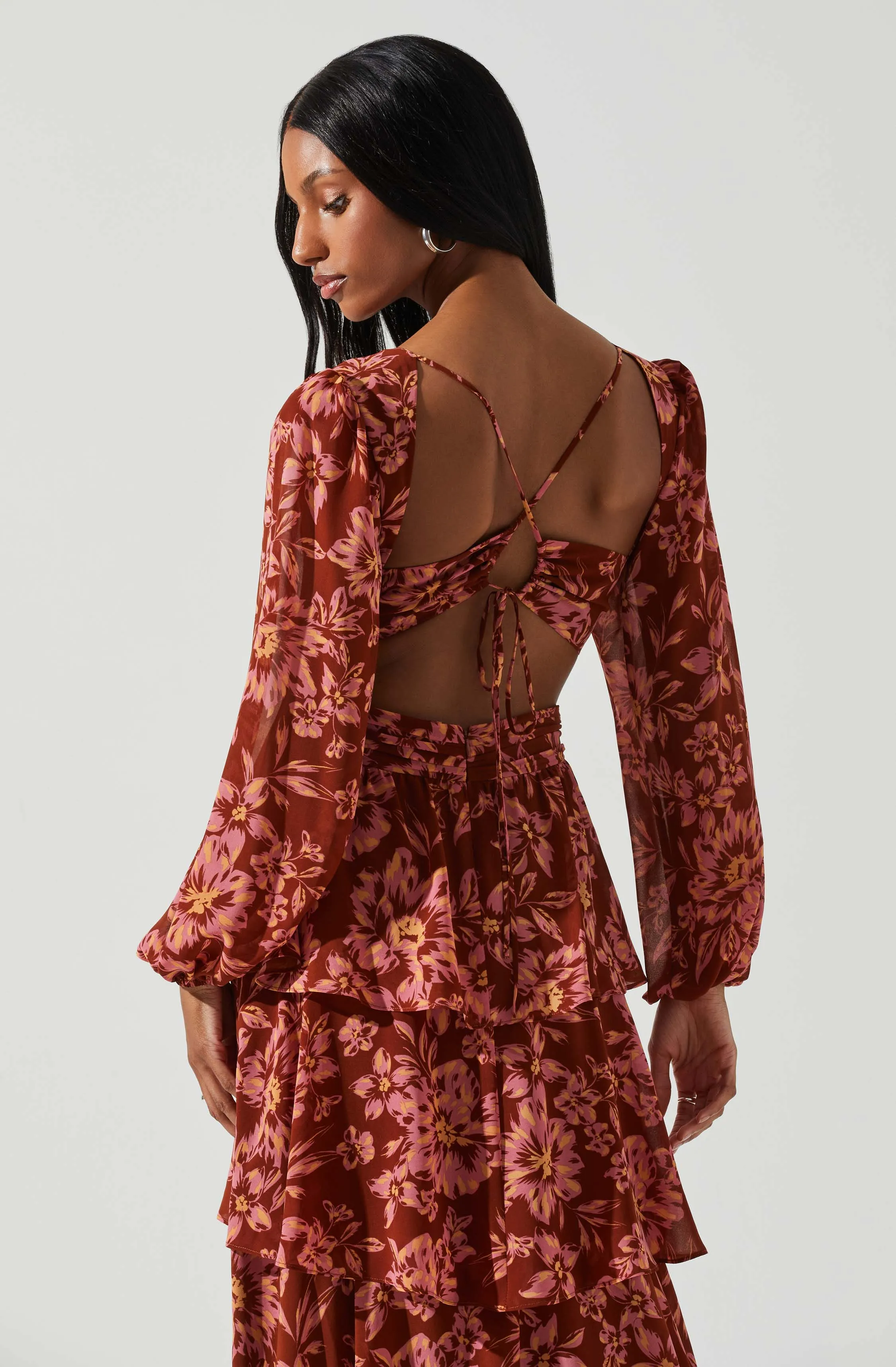 Anora Floral Tiered Maxi Dress sold by Astr product image thumbnail 4