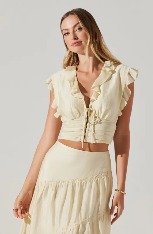 Zira Pleated Crop Top sold by Astr