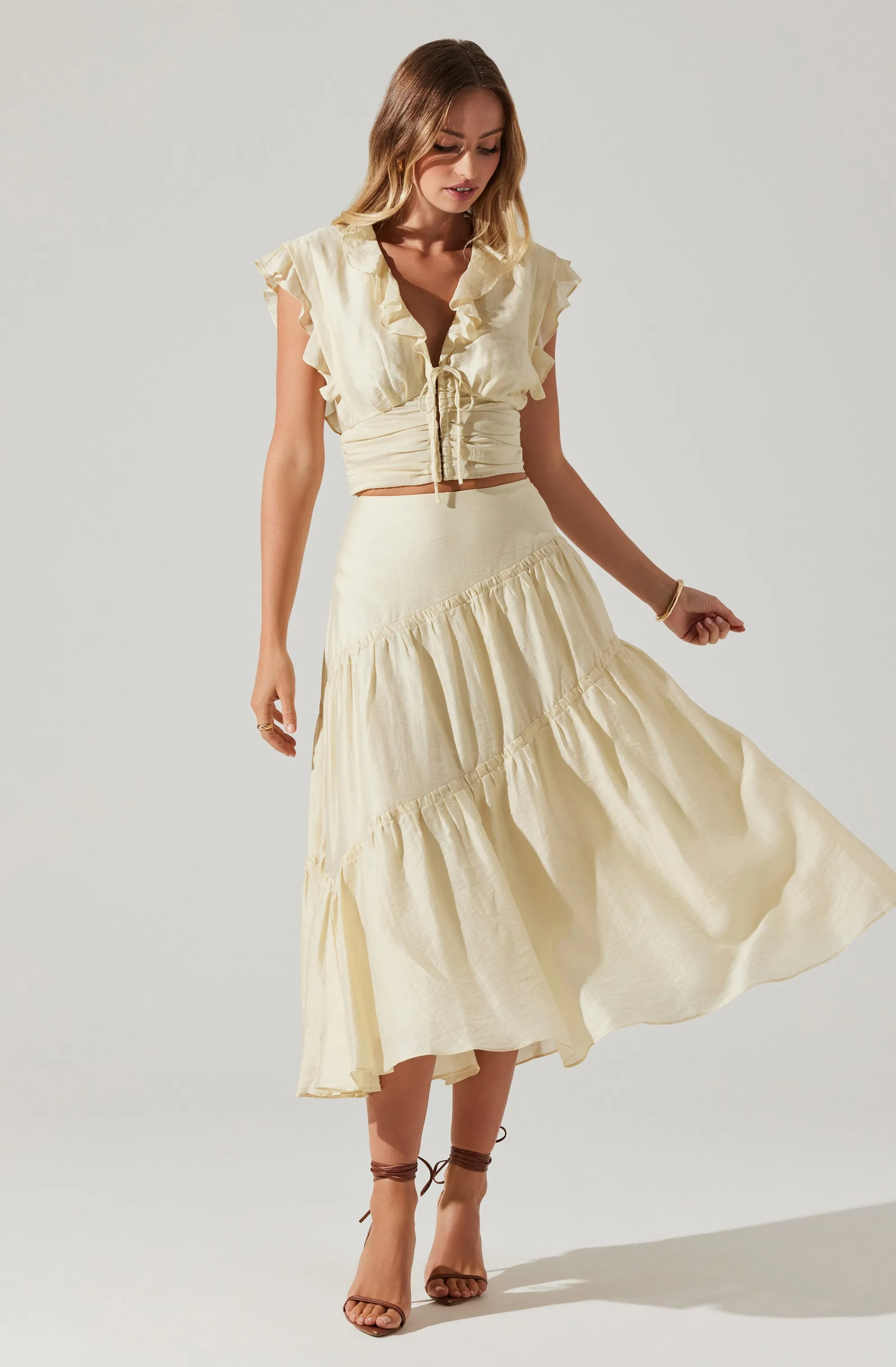 Zira Pleated Crop Top sold by Astr product image thumbnail 2