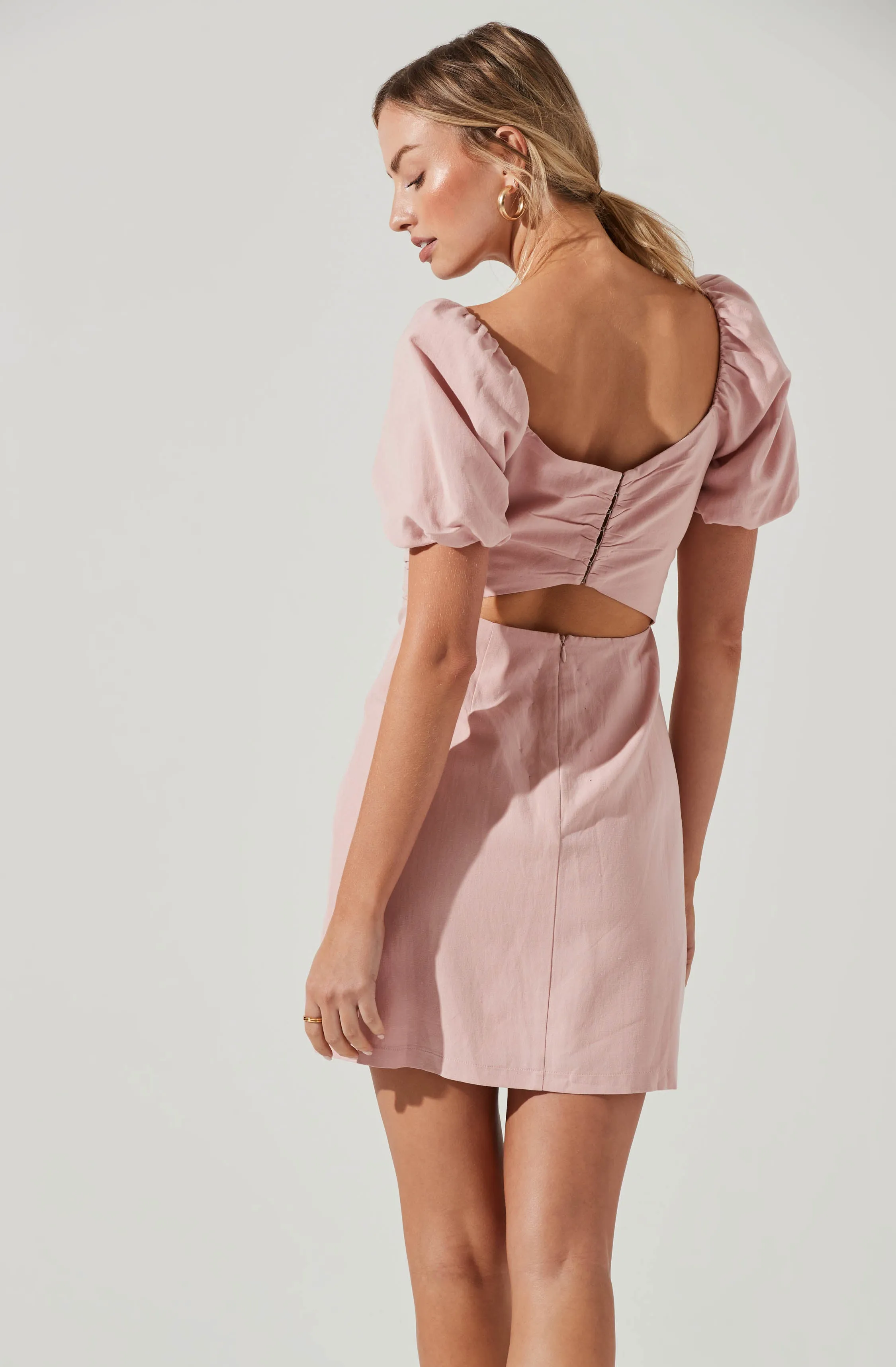 Linen Pleat Front Mini Dress sold by Astr product image thumbnail 5