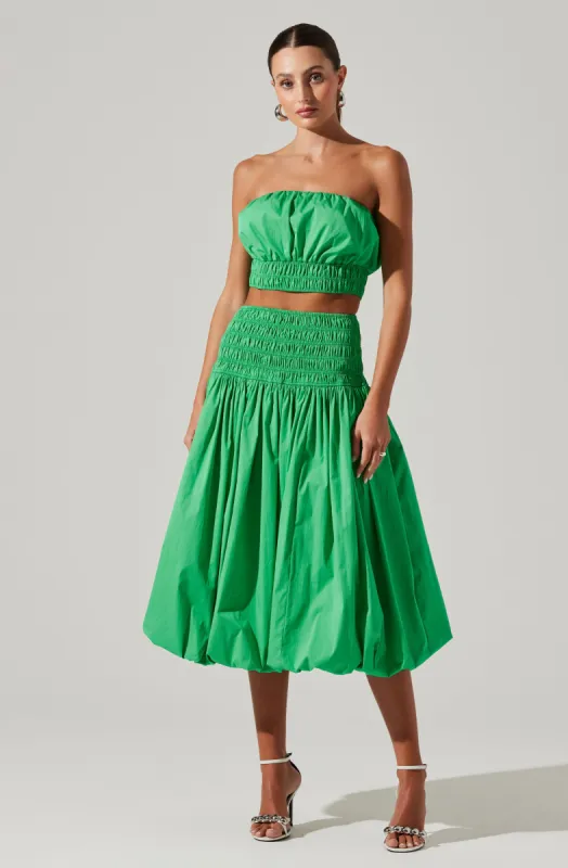 Alani Bubble Hem Midi Skirt sold by Astr