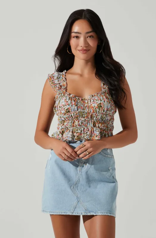 Rosita Floral Smocked Top sold by Astr