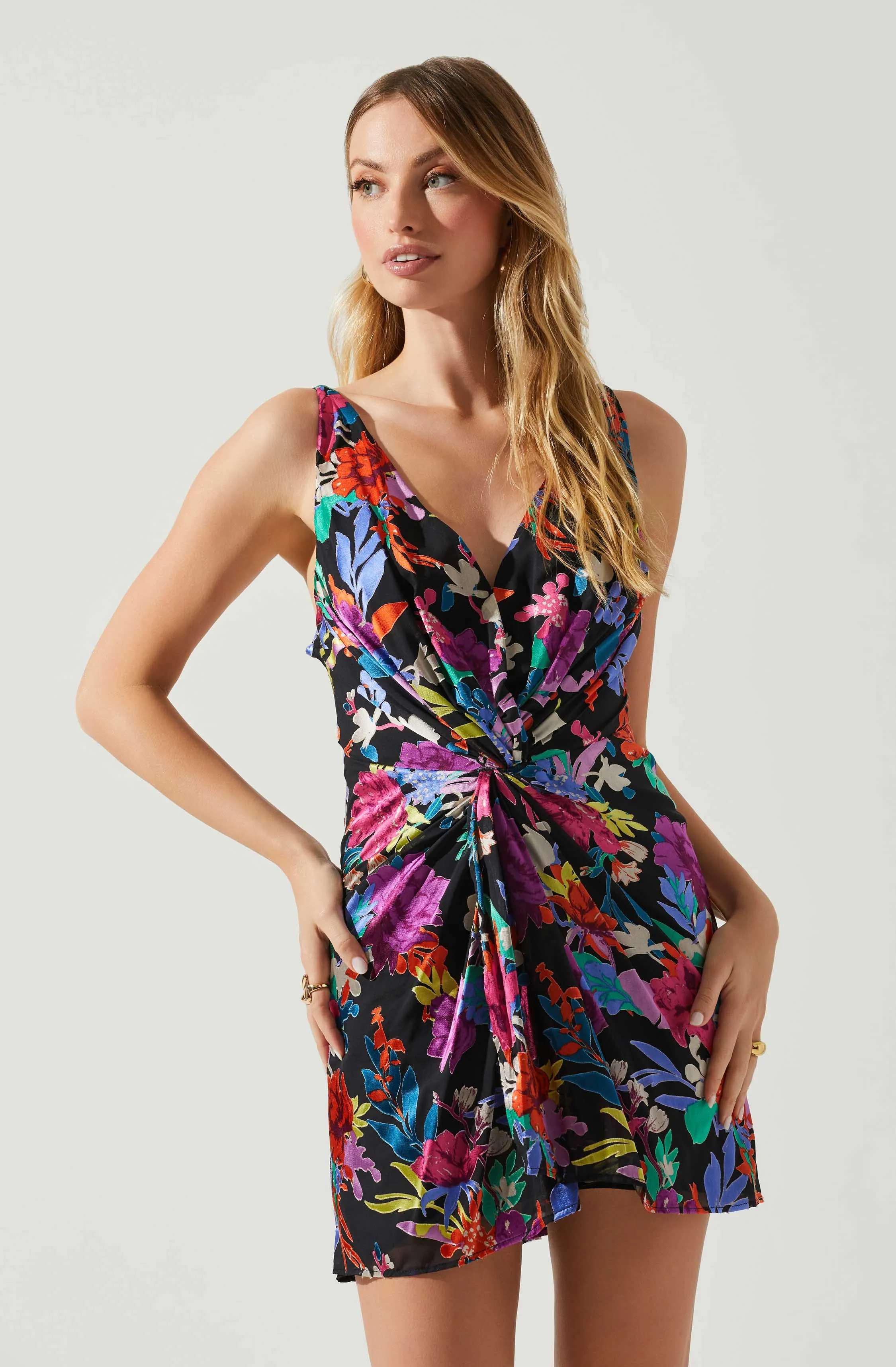 Alivia Floral Twist Front Mini Dress sold by Astr product image thumbnail 2