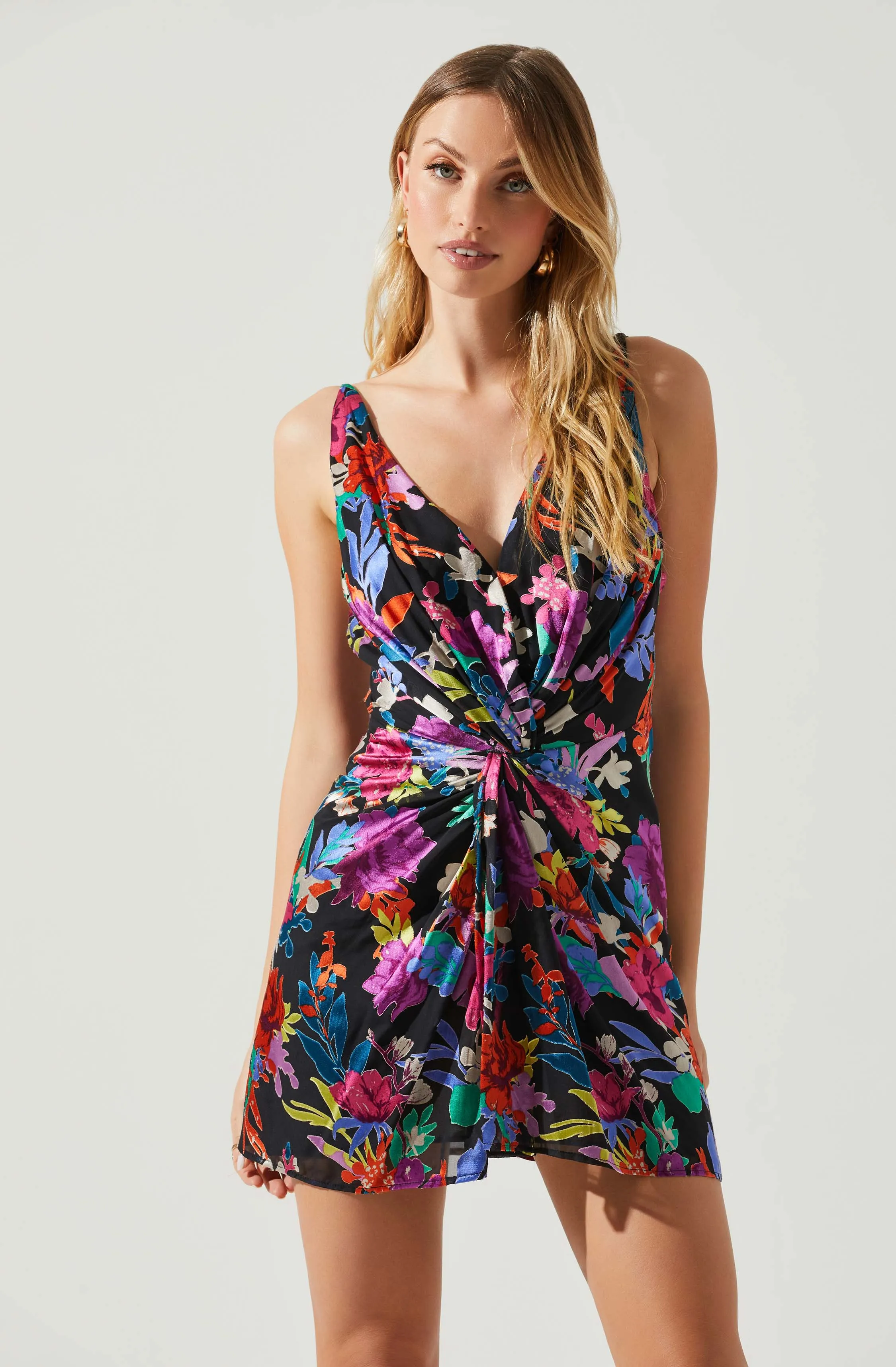 Alivia Floral Twist Front Mini Dress sold by Astr product image thumbnail 4