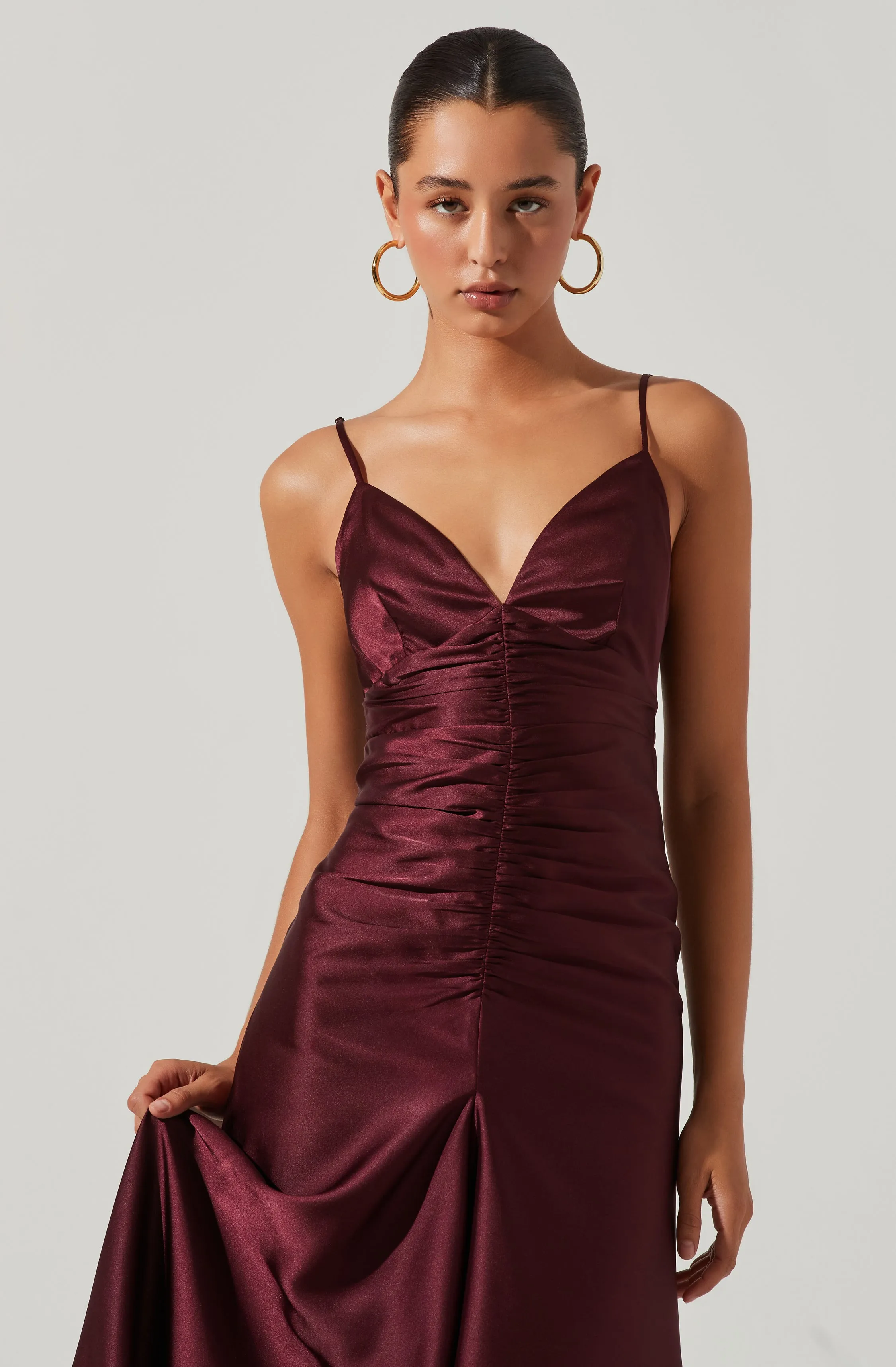 Amalia Ruched Satin Maxi Dress sold by Astr product image thumbnail 2